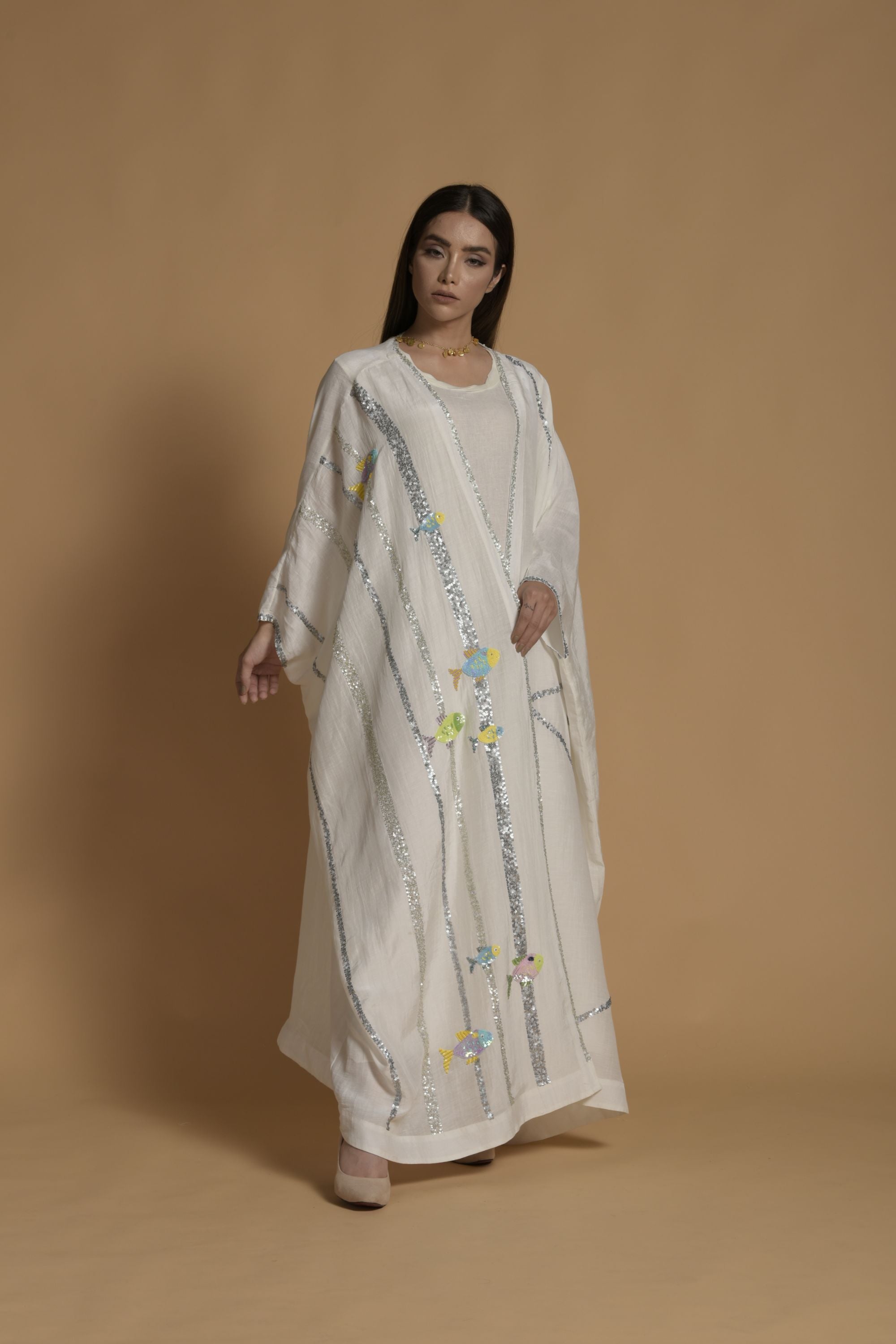 Haniya Embellished Abaya With Inner Cotton Dress