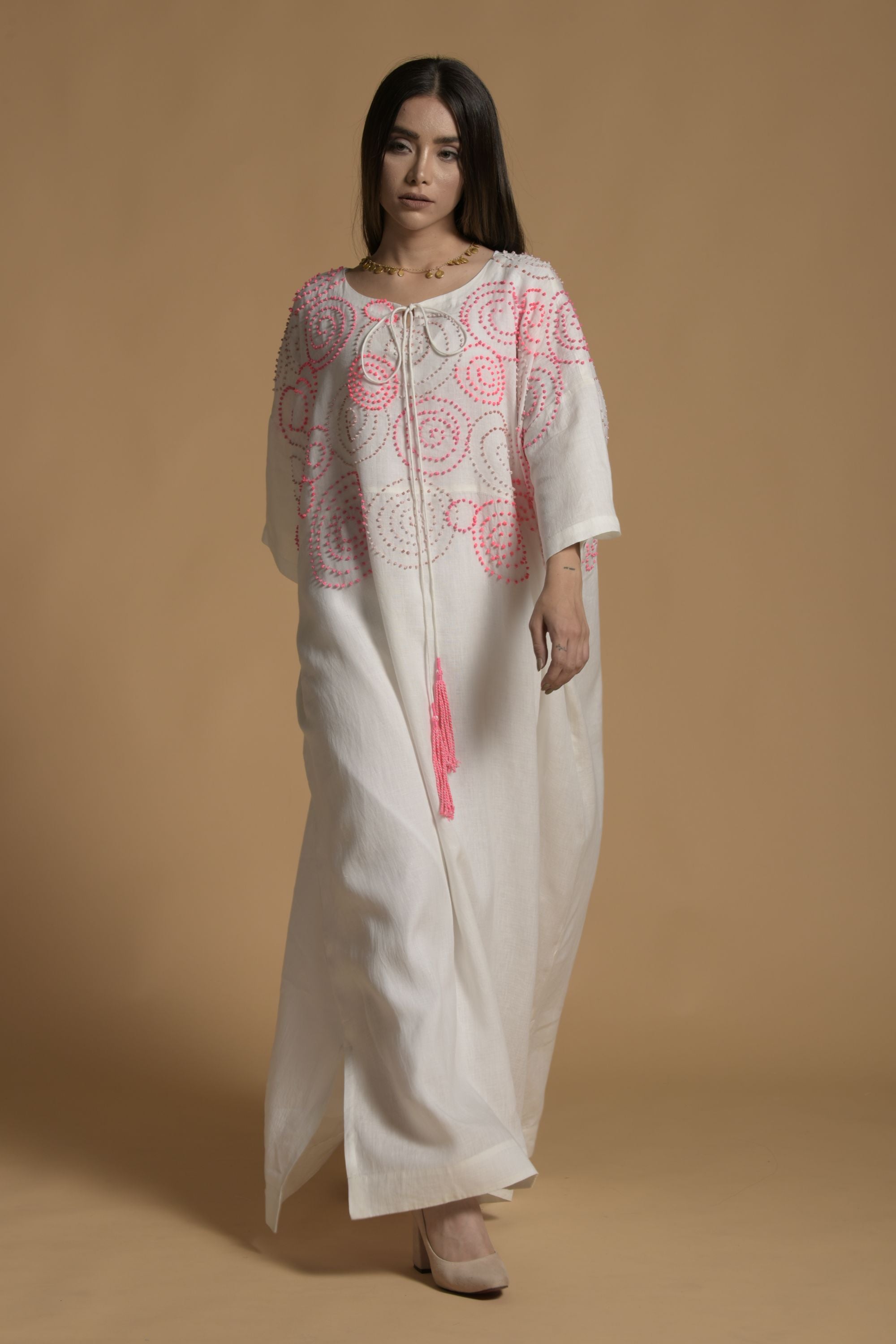 Nida Embroidered Long Jalabiya