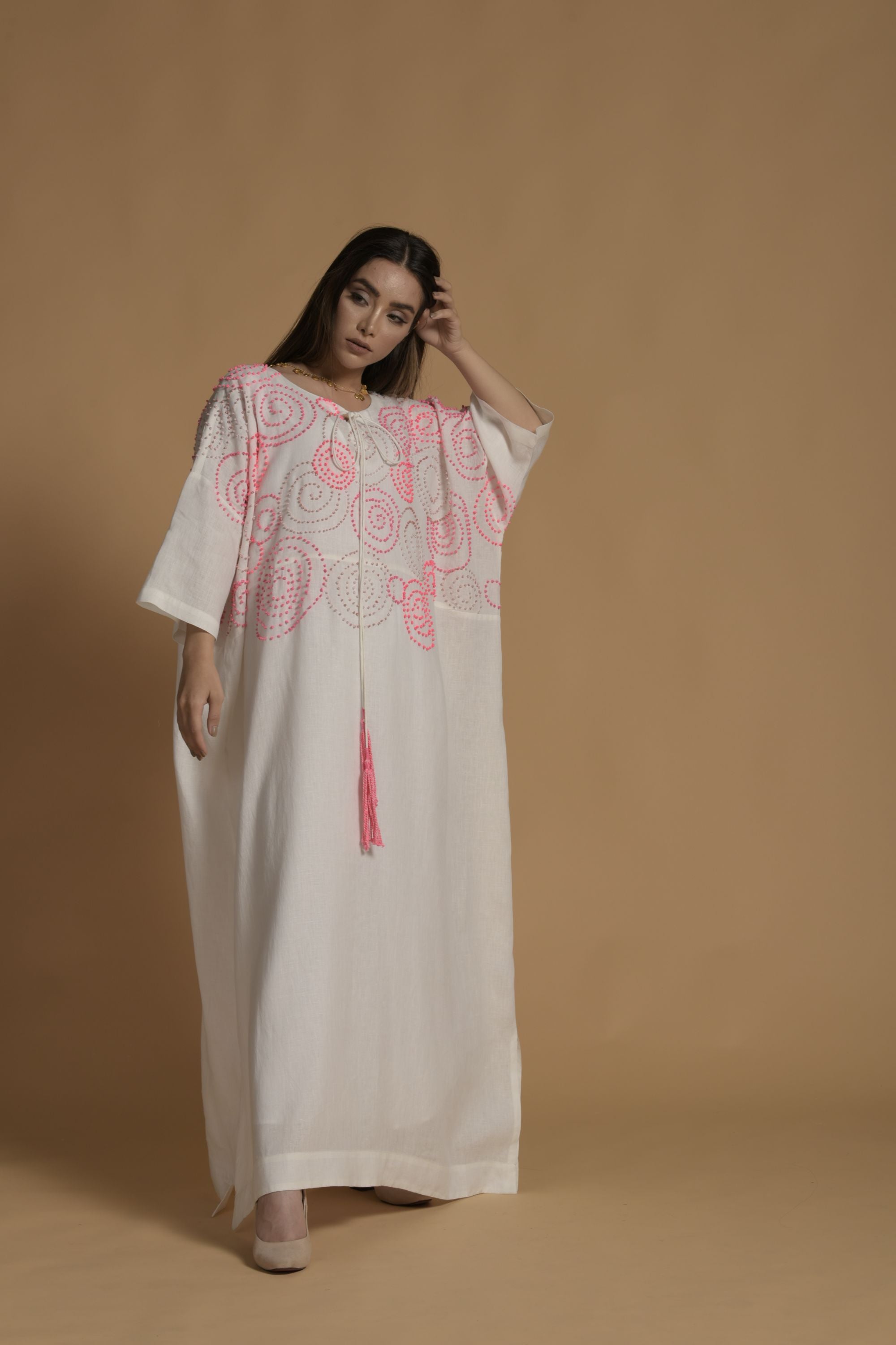 Nida Embroidered Long Jalabiya