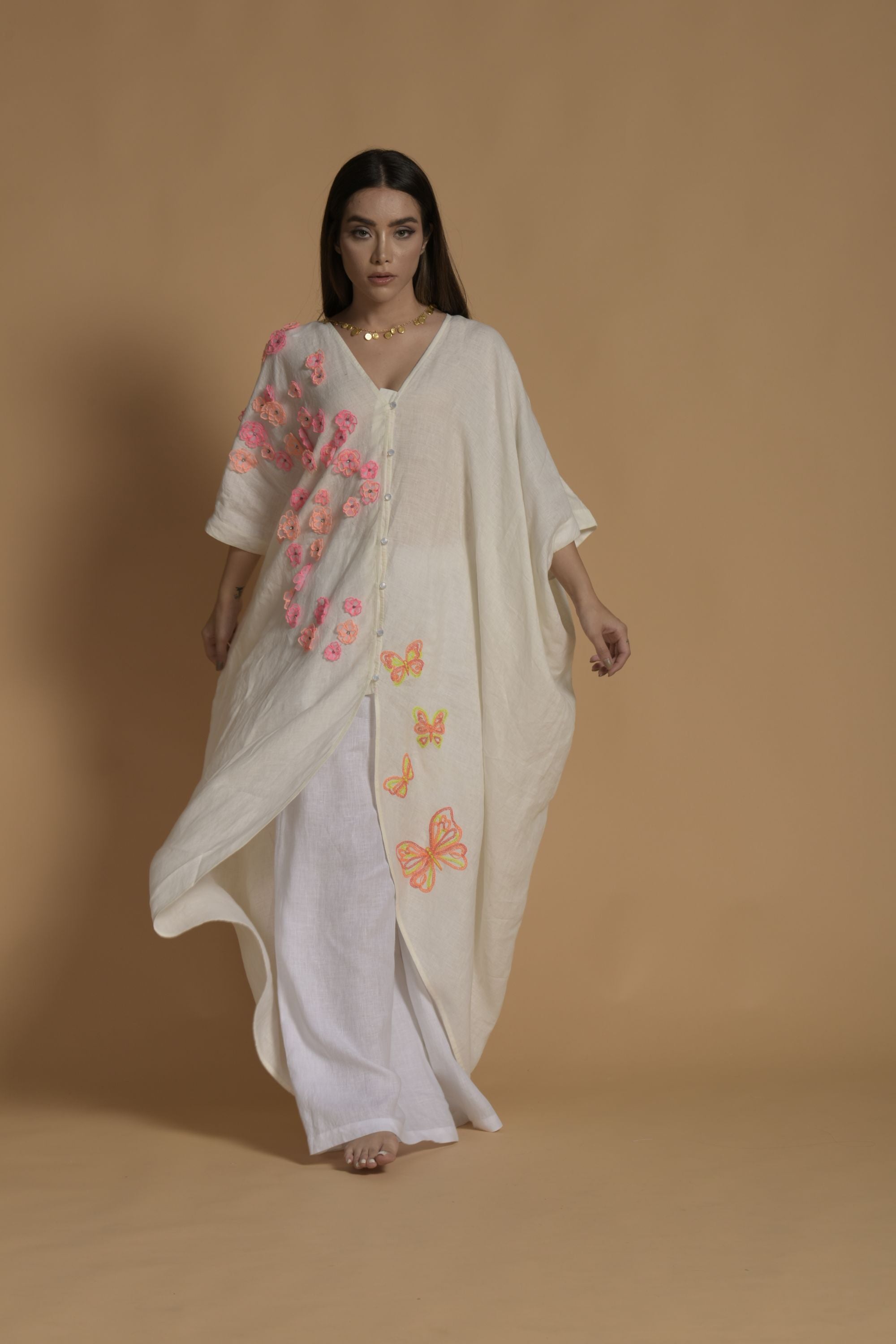 Ruhi Embroidered Cape With Jumpsuit