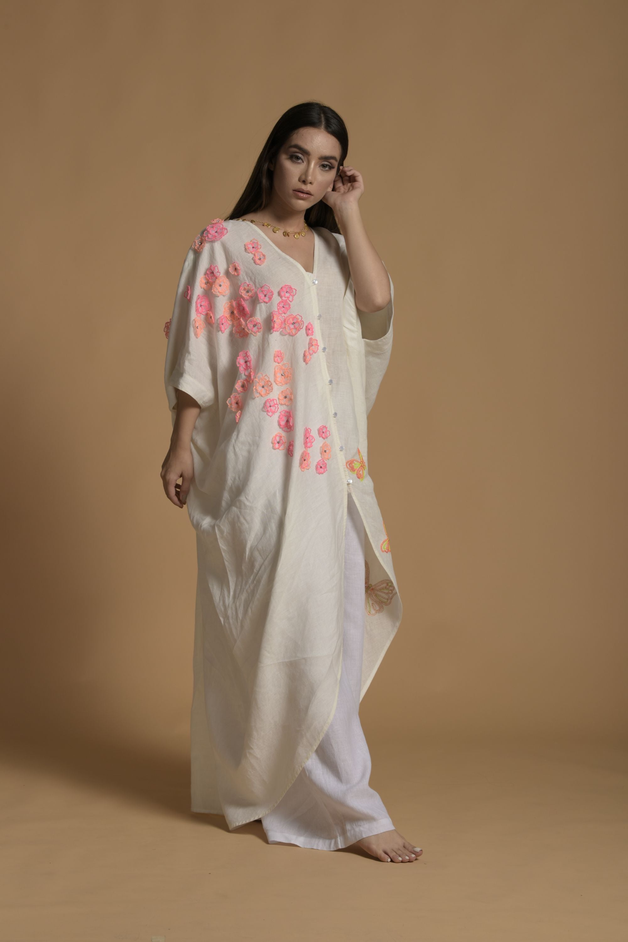 Ruhi Embroidered Cape With Jumpsuit