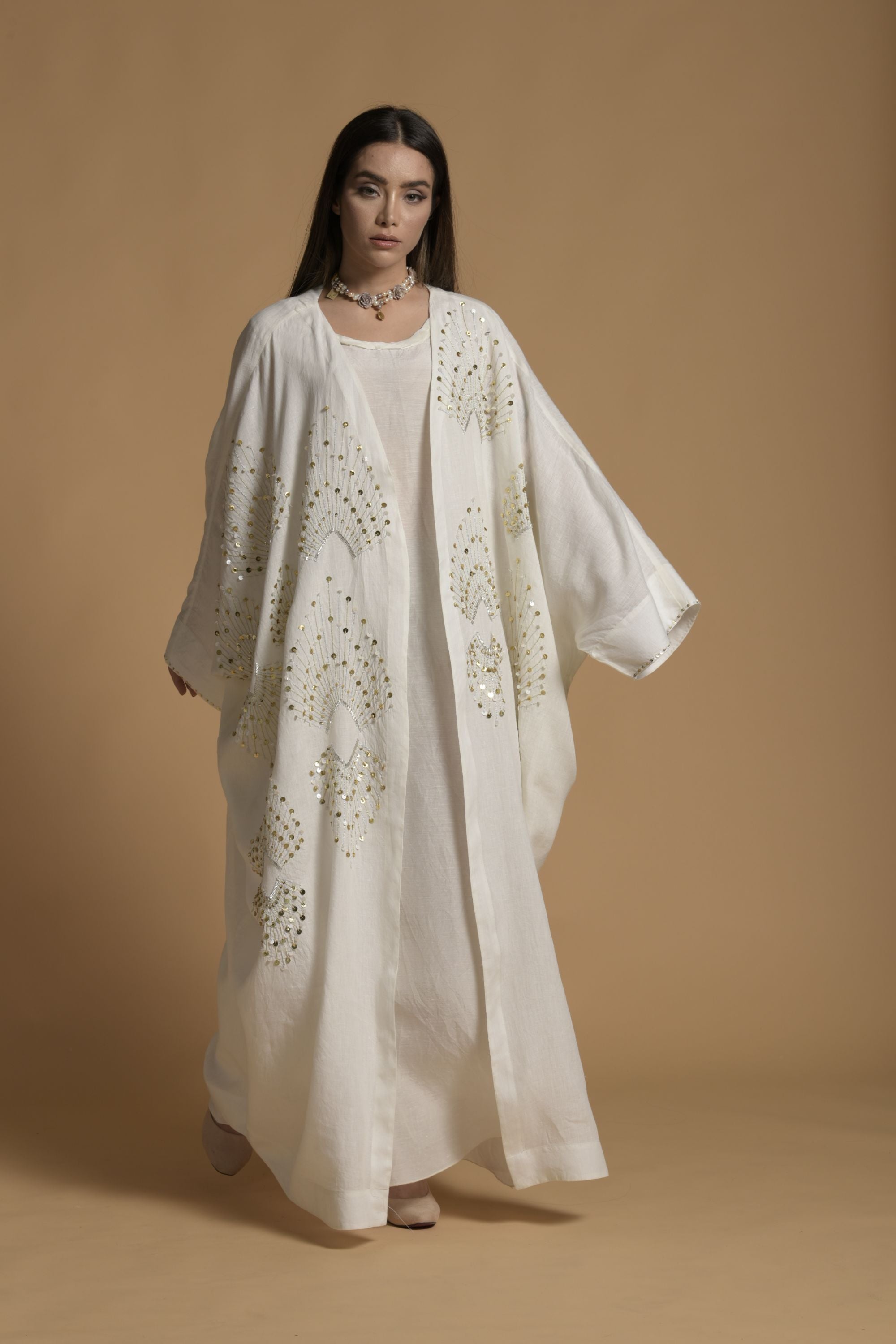 Anjum Embellished Abaya with Cotton Inner Dress