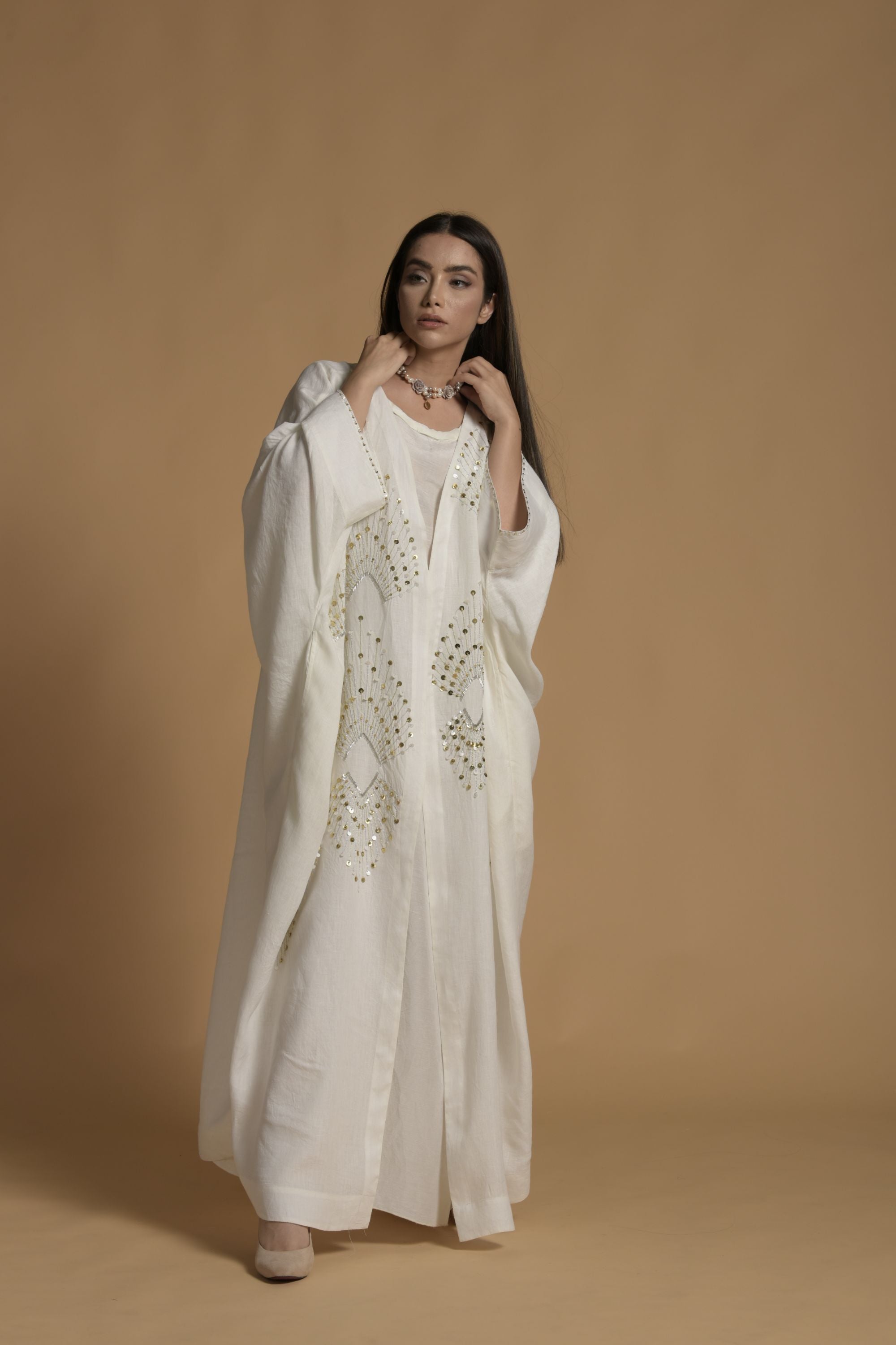 Anjum Embellished Abaya with Cotton Inner Dress