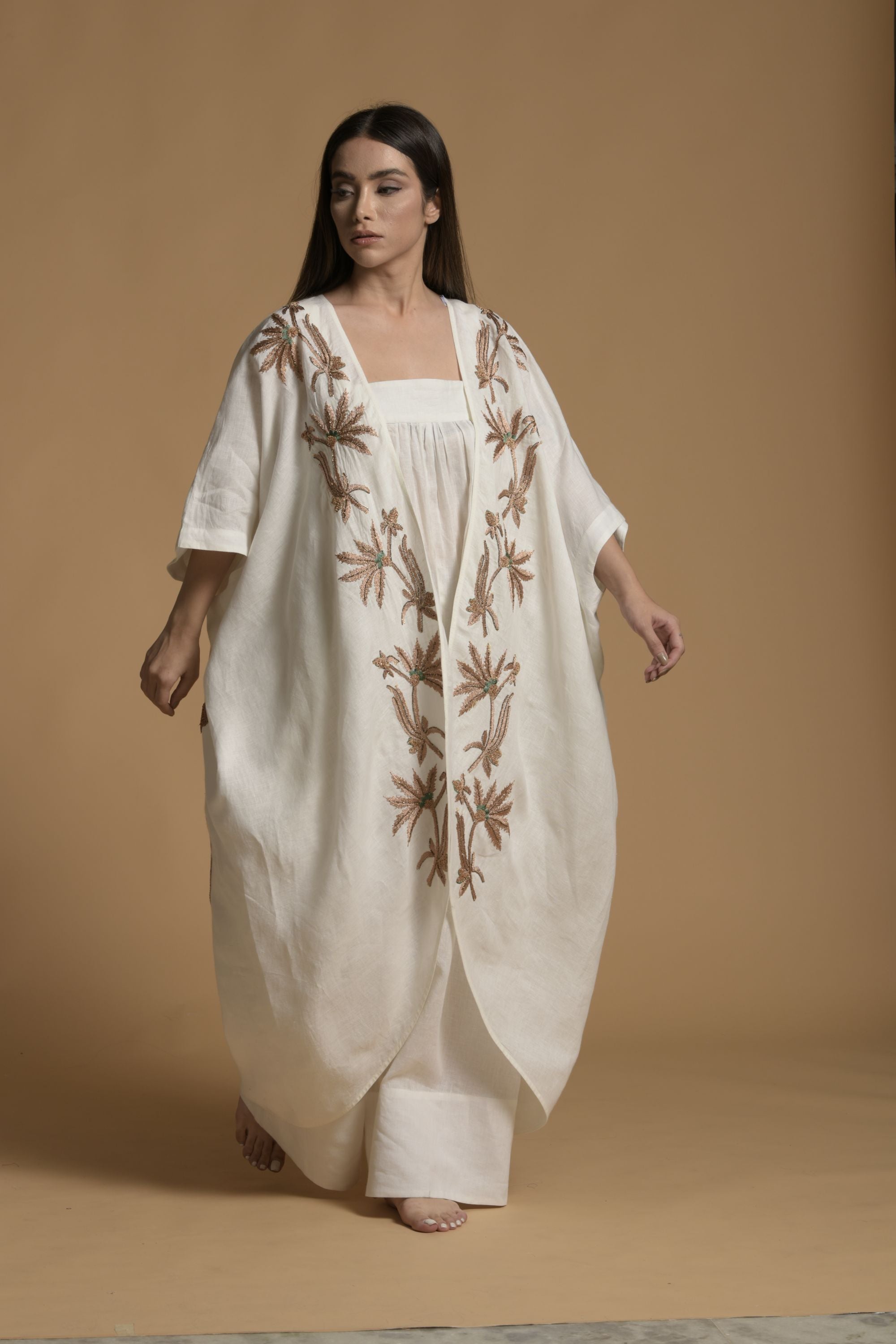 Shumaila Embellished & Embroidered Cape with Inner Jumpsuit