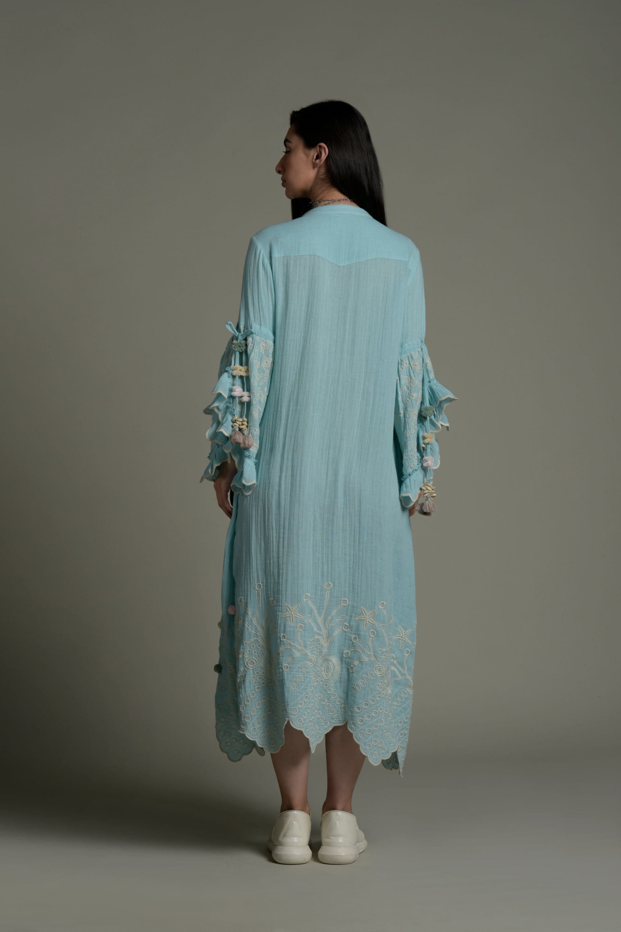 Iqra Embroidered Long Jalabiya with Detail Handwork