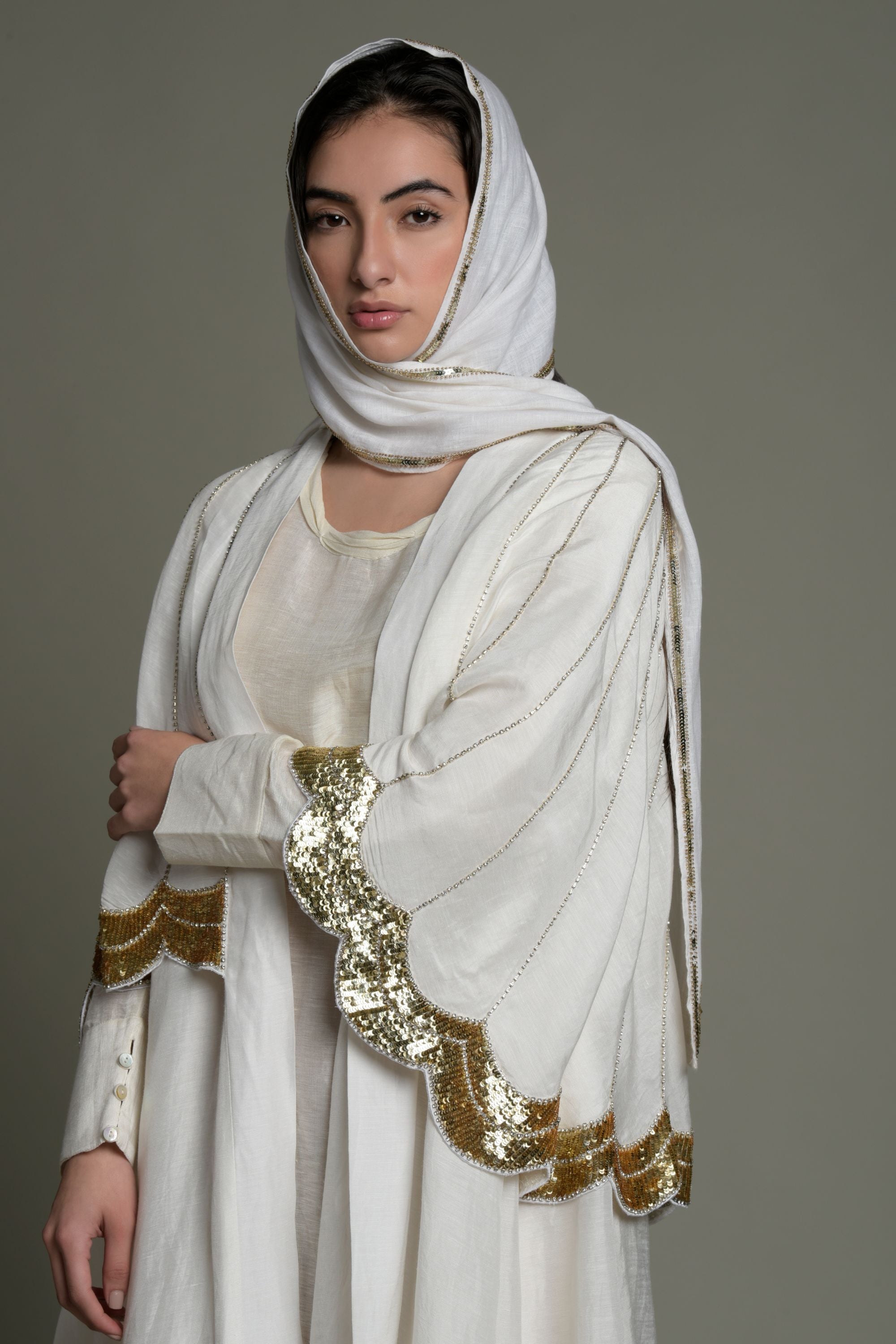 Samreen Embellished Cape with Inner Dress