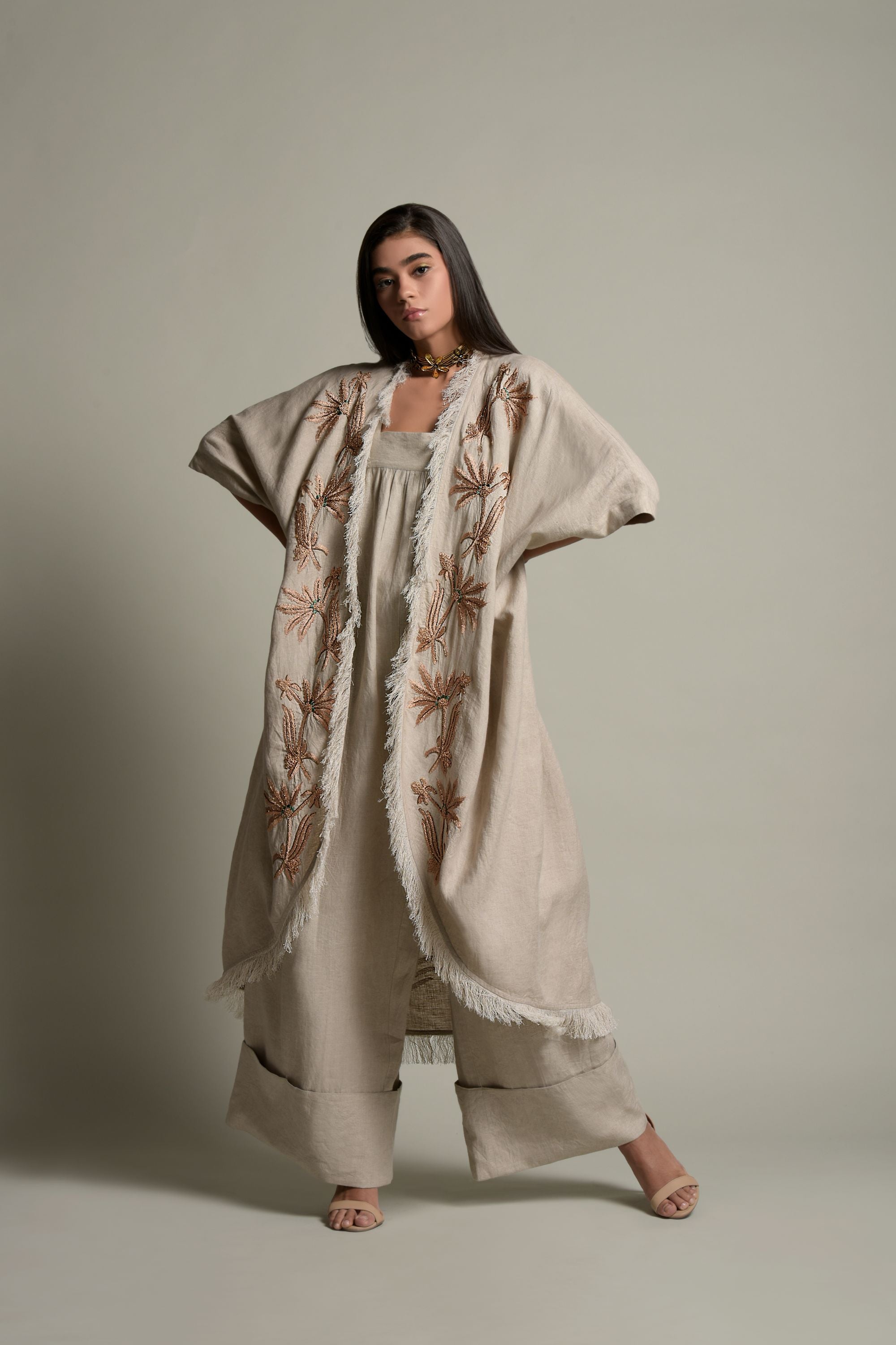 Jannat Embellished & Embroidered Bisht with Jumpsuit