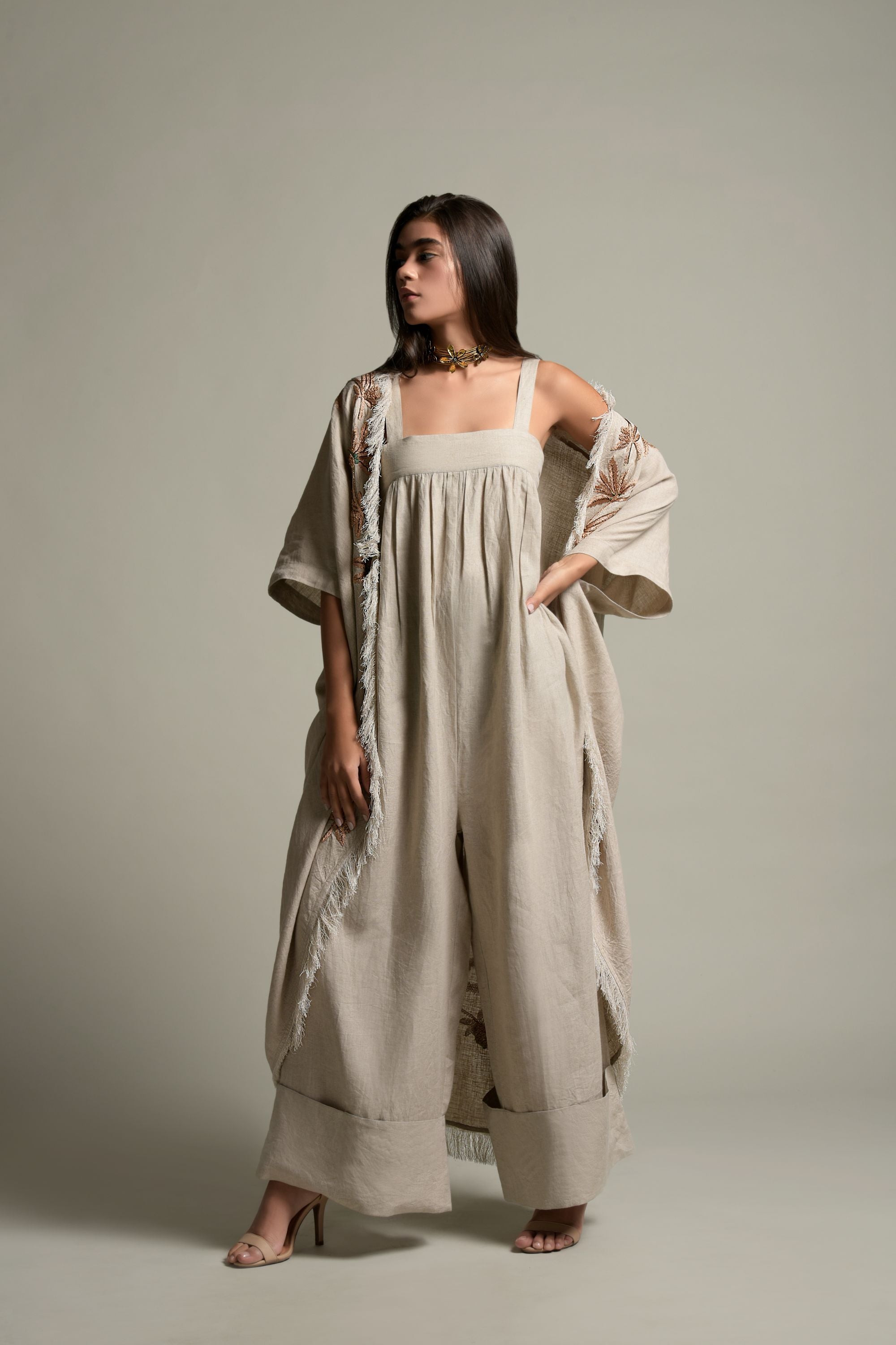 Jannat Embellished & Embroidered Bisht with Jumpsuit