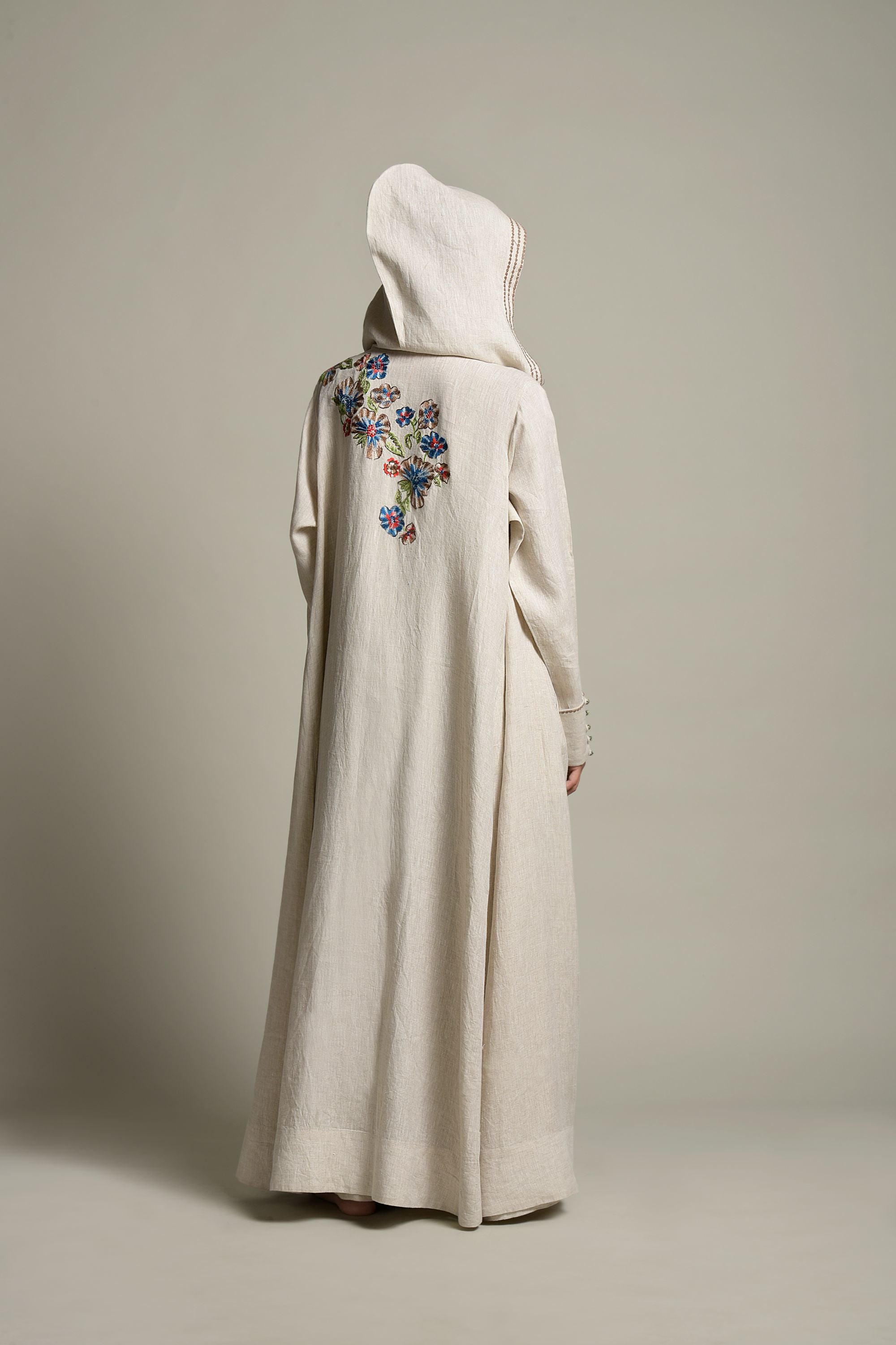 Meesha Embroidered Hooded Abaya