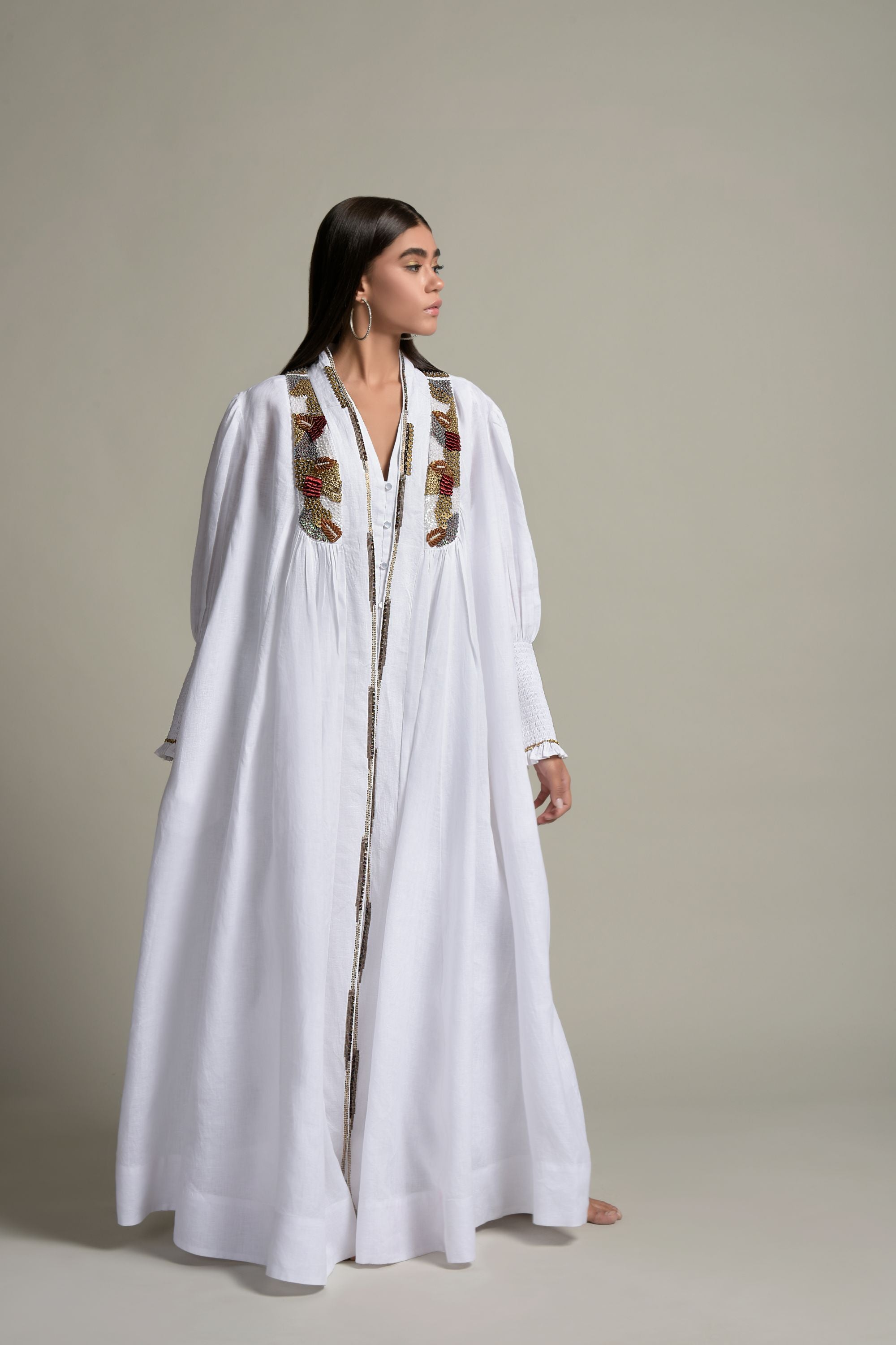 Daima Embellished Abaya & Inner Cotton Dress