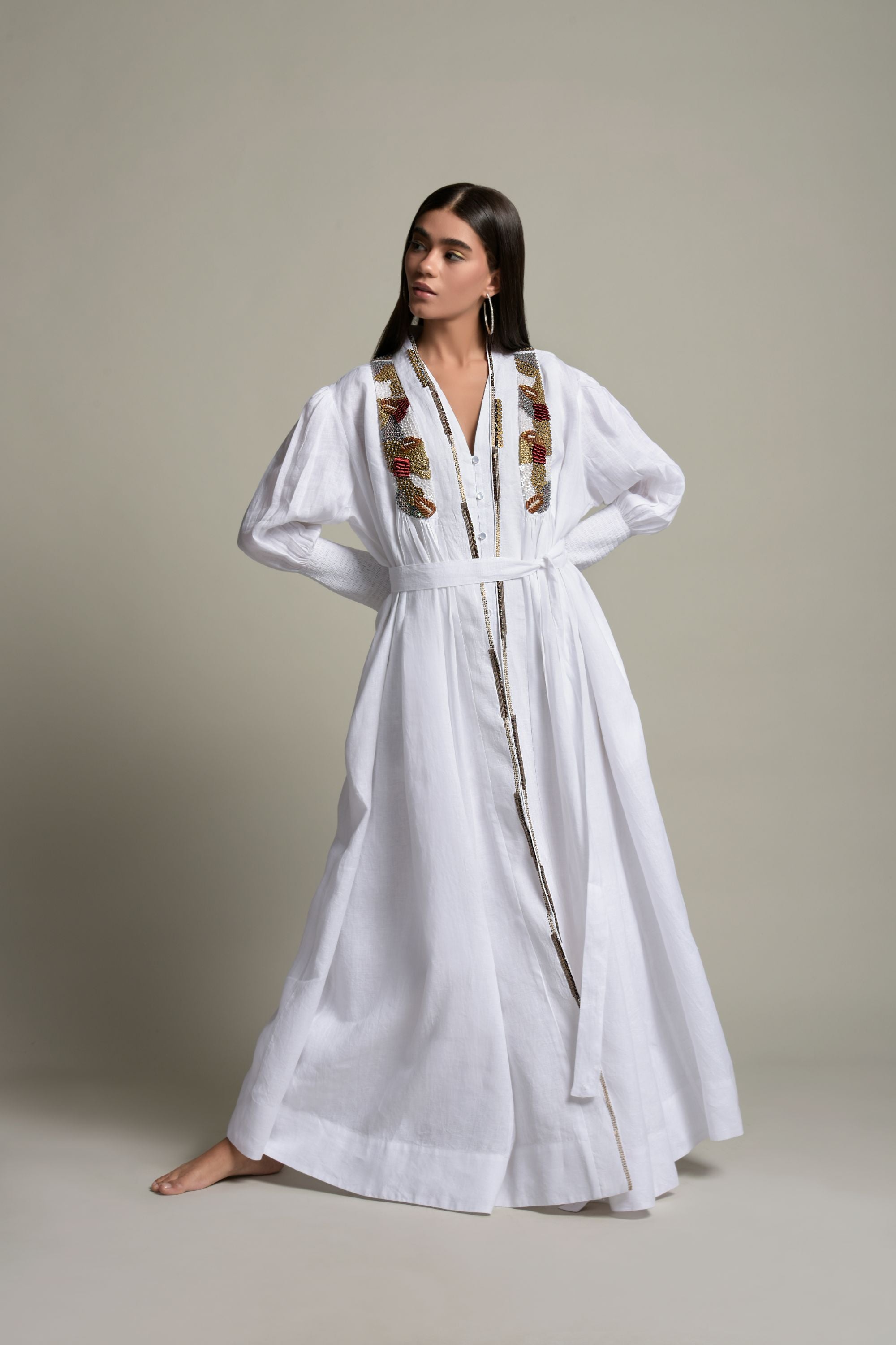 Daima Embellished Abaya & Inner Cotton Dress