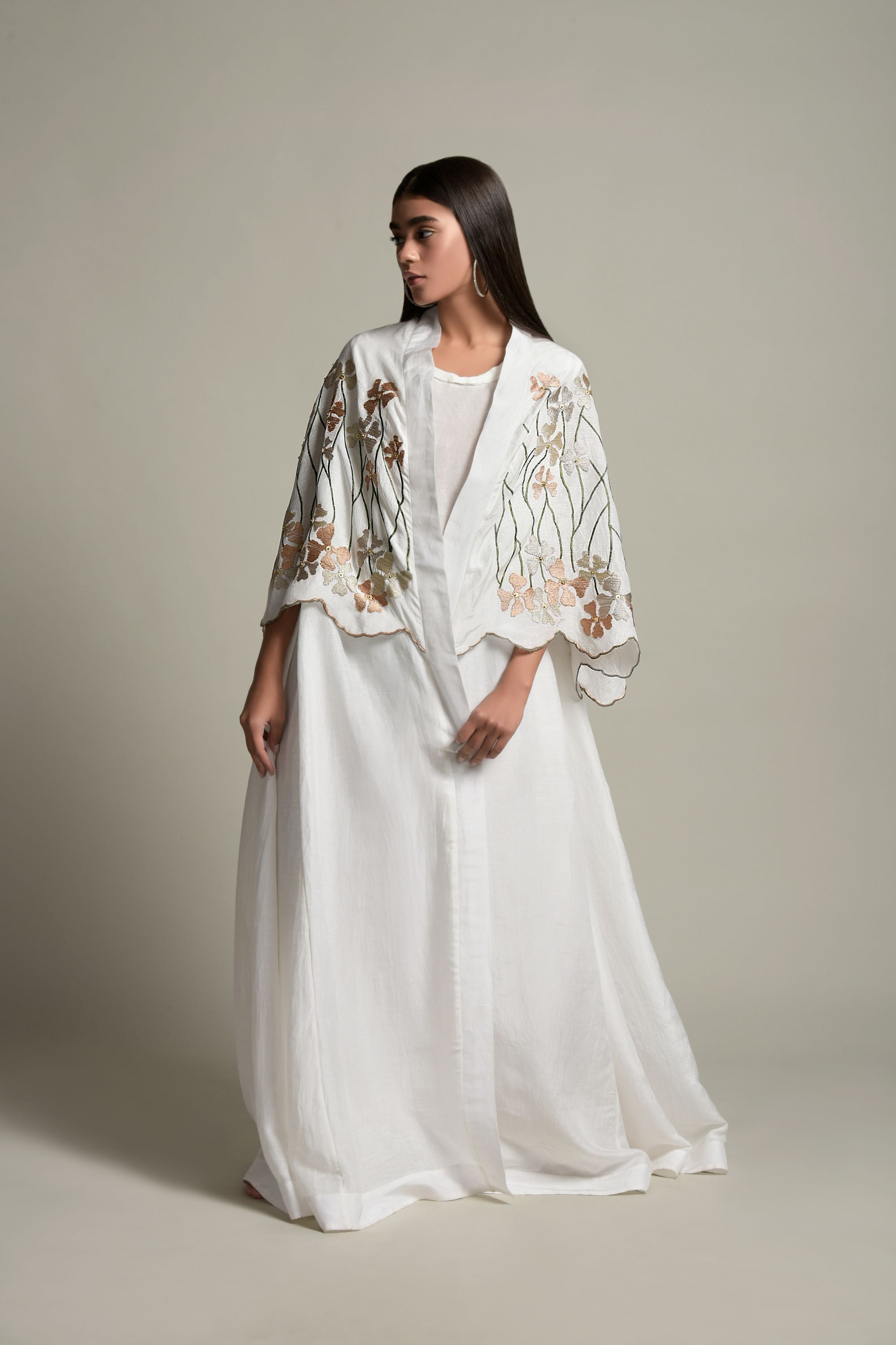 Sumaira Embellished & Embroidered Abaya with Silk Inner Dress