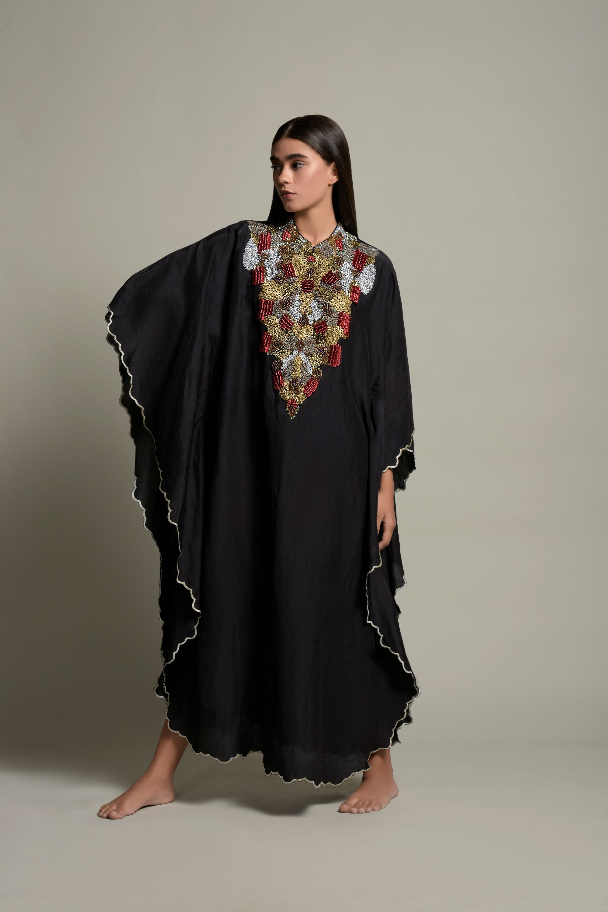 Mehram Embellished Jalabiya with Inner Cotton Cami