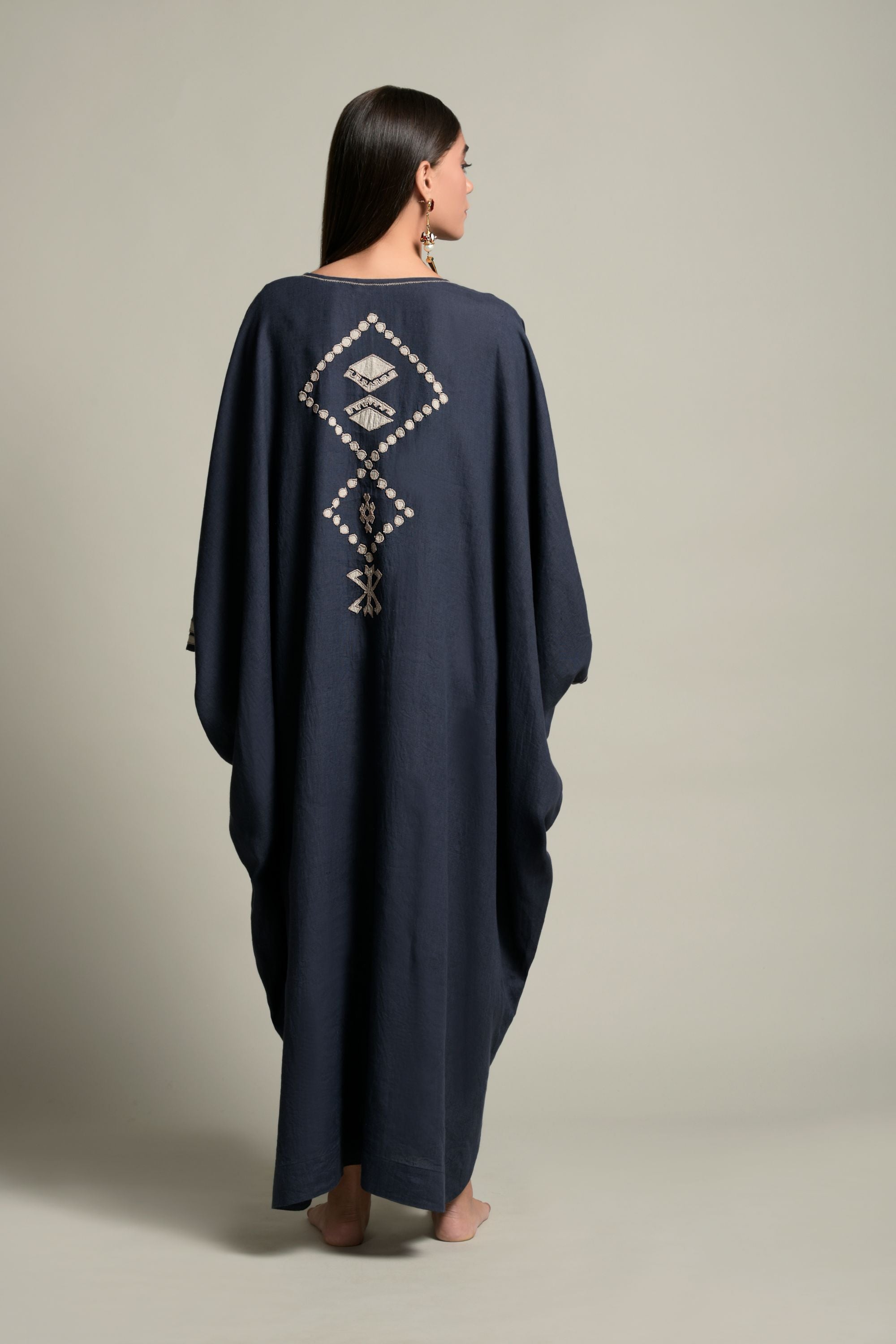 Najma Embroidered Jalabiya with Inner Cotton Cami