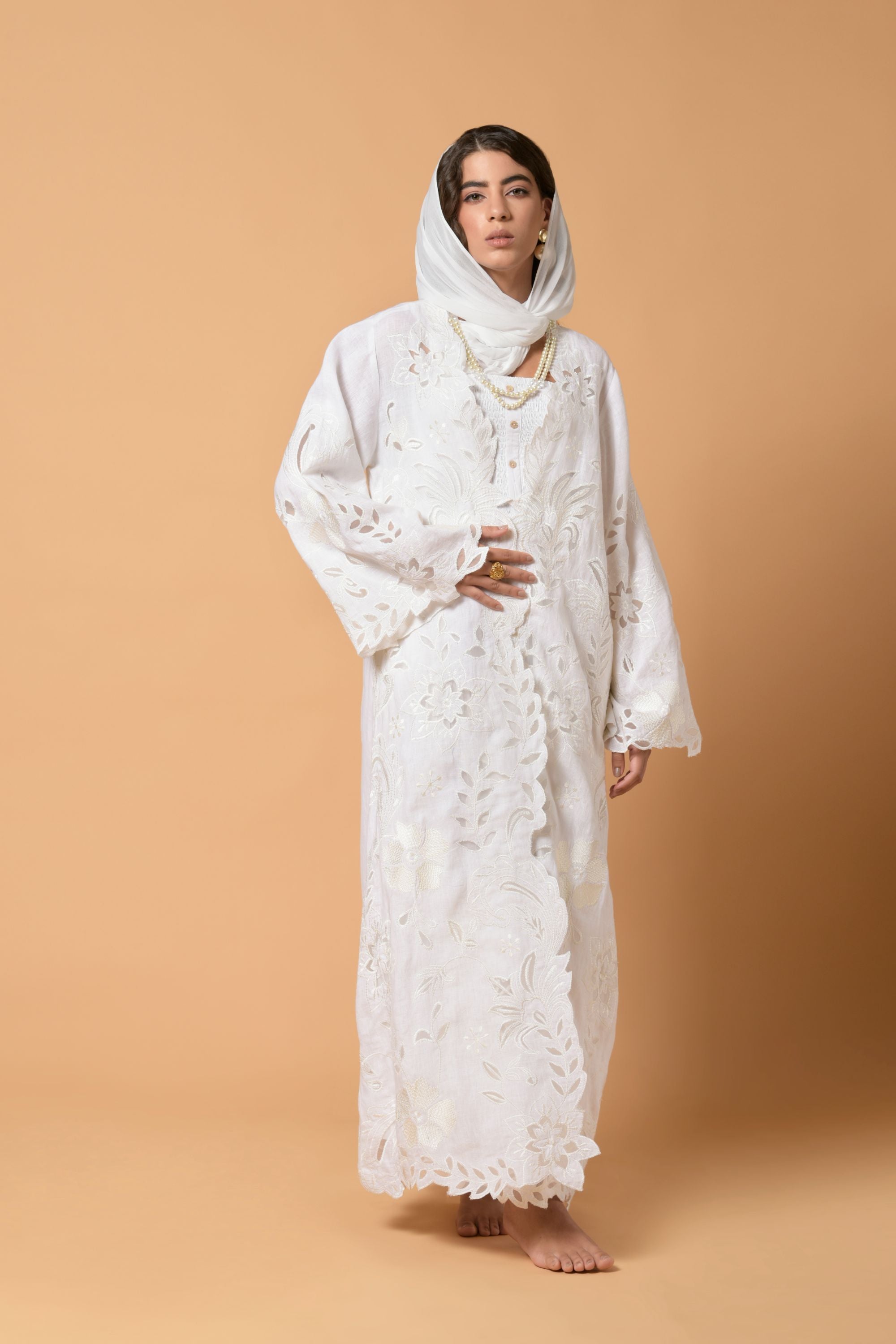 Shezhadi Petals Qata Abaya