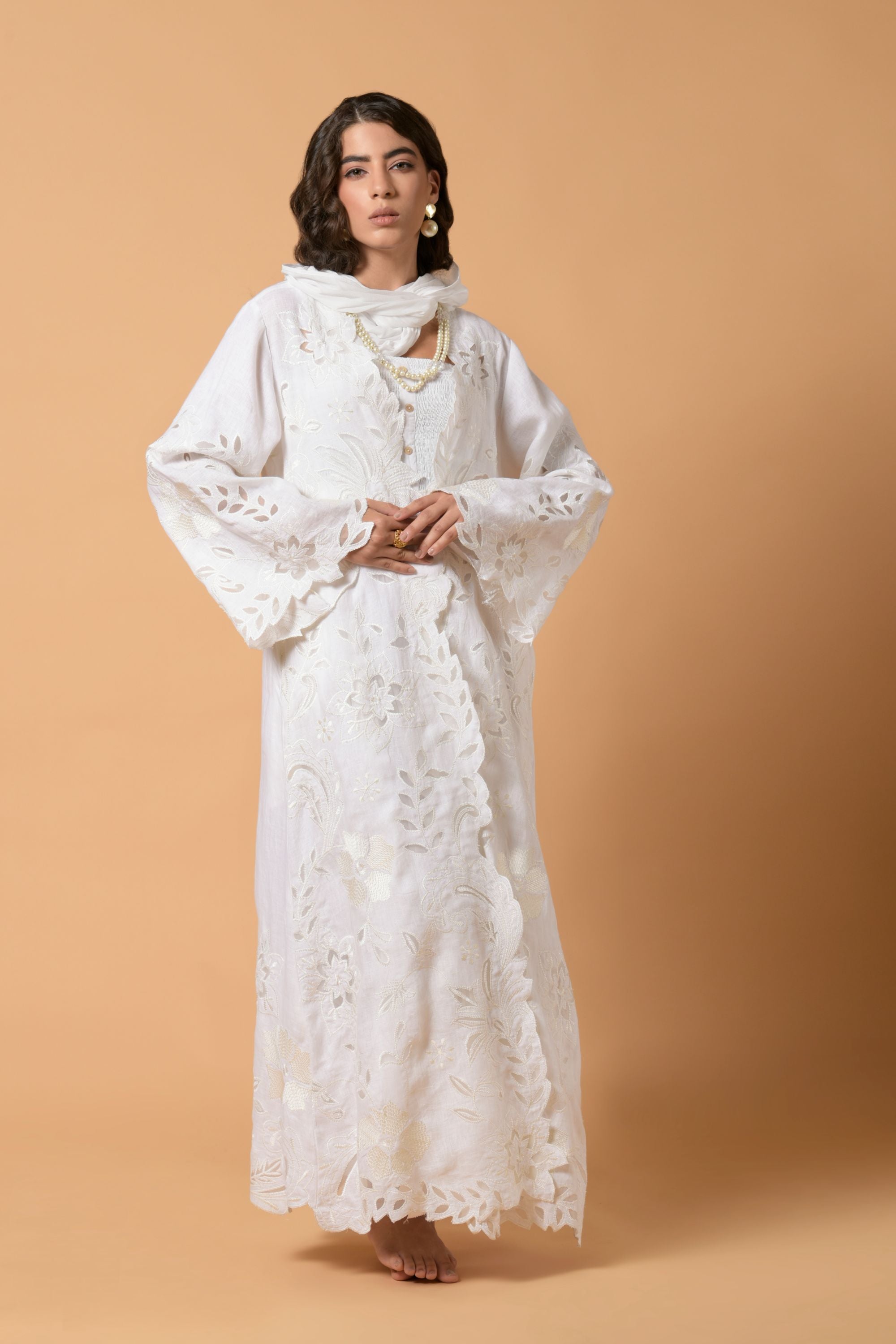 Shezhadi Petals Qata Abaya