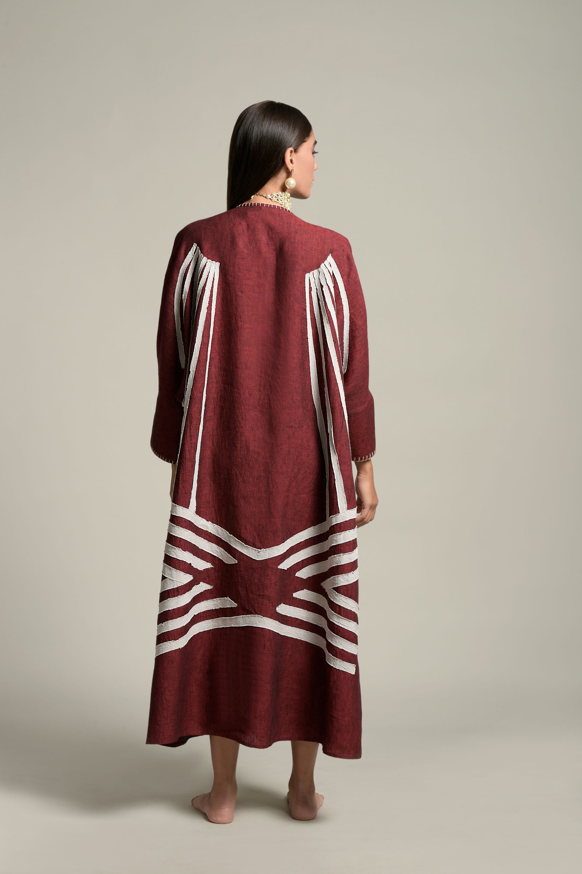 Raaida Applique Jalabiya with Tassels