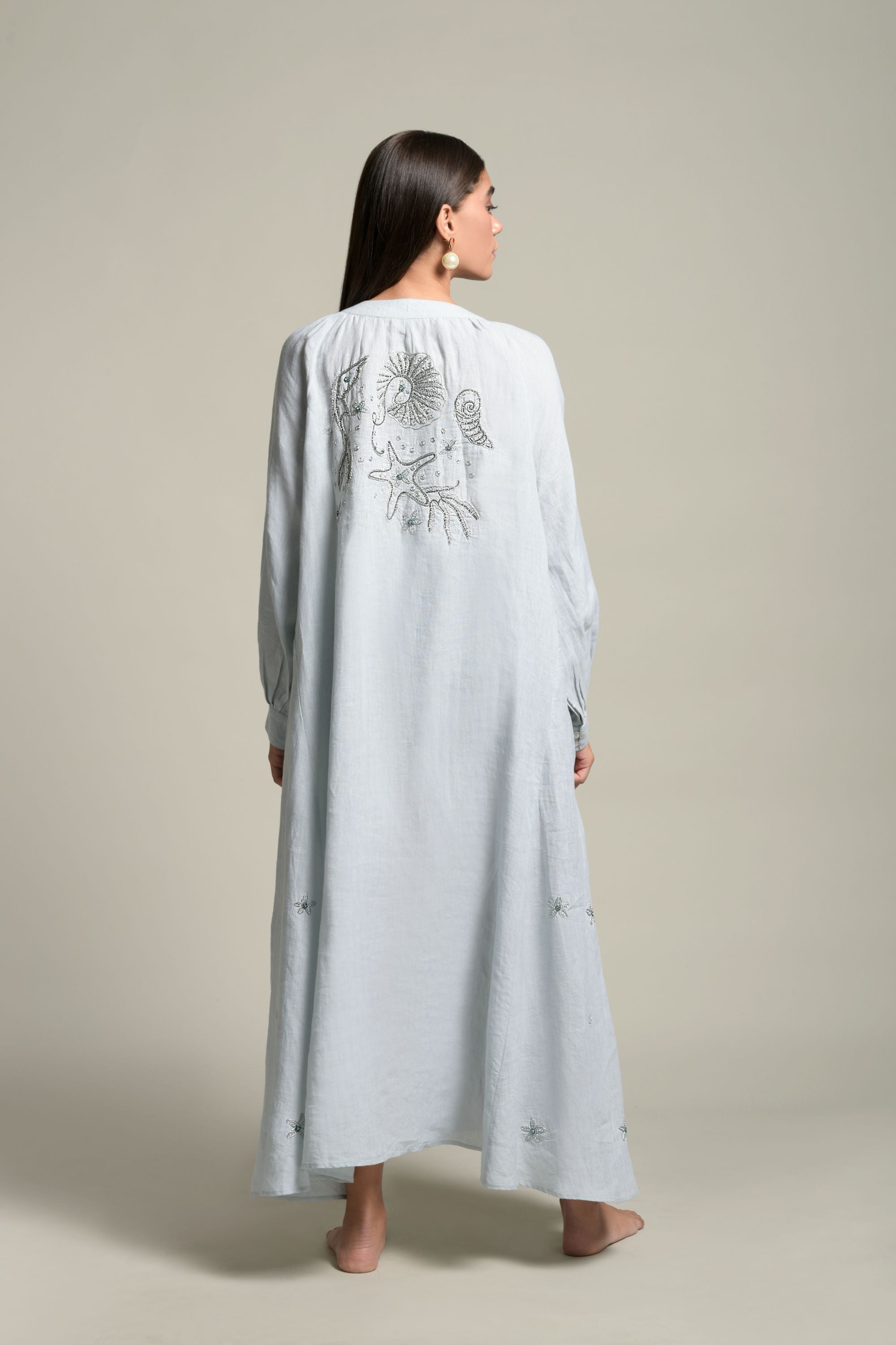 Faiza Embellished & Embroidered Long Jalabiya