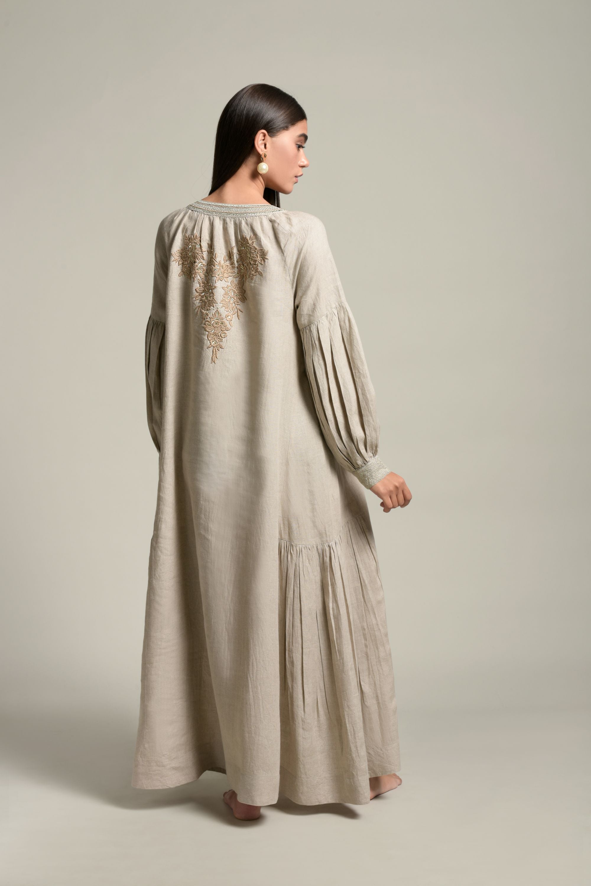 Jawaria Embroidered Long Jalabiya with Tassel