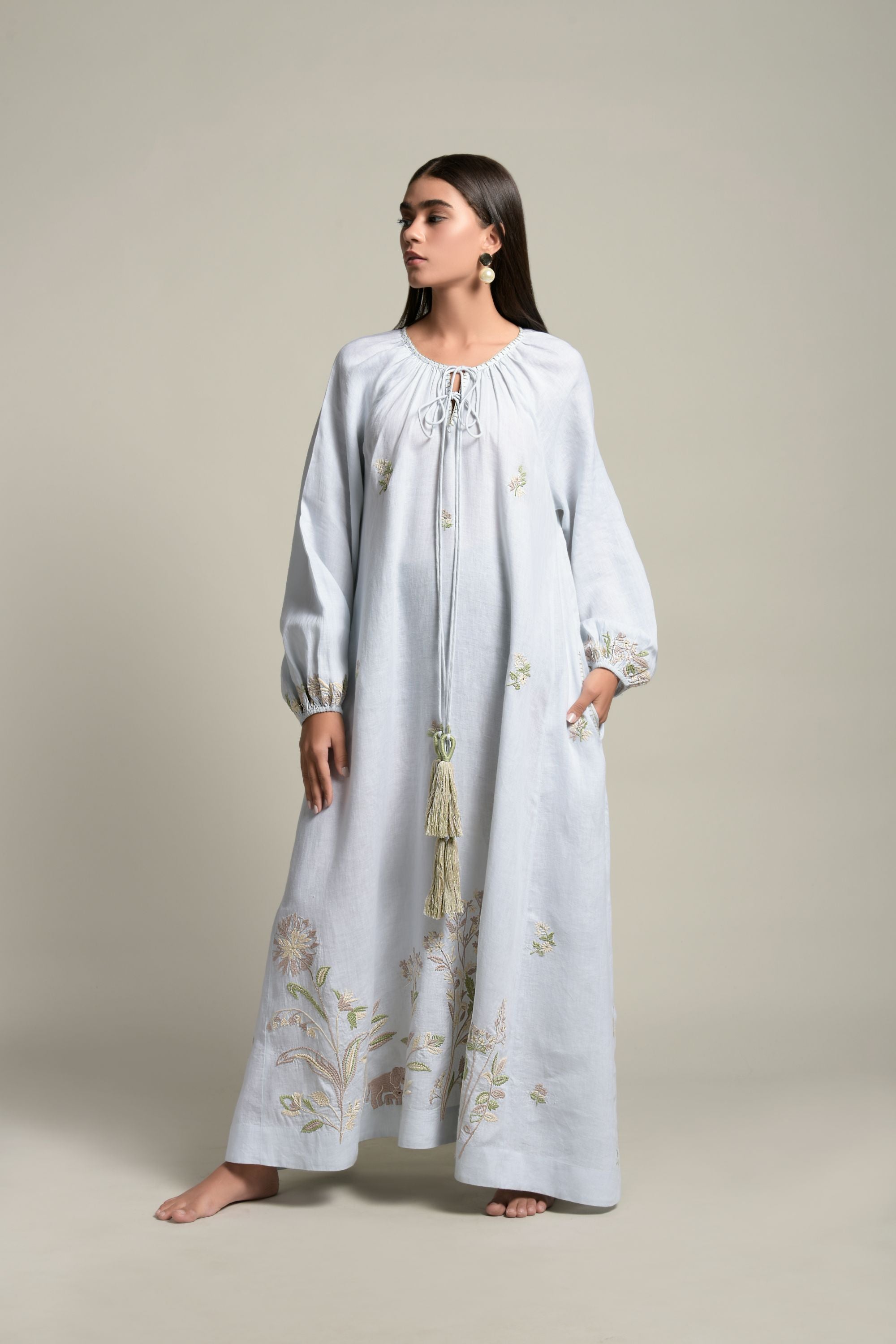 Saba Embroidered Long Jalabiya