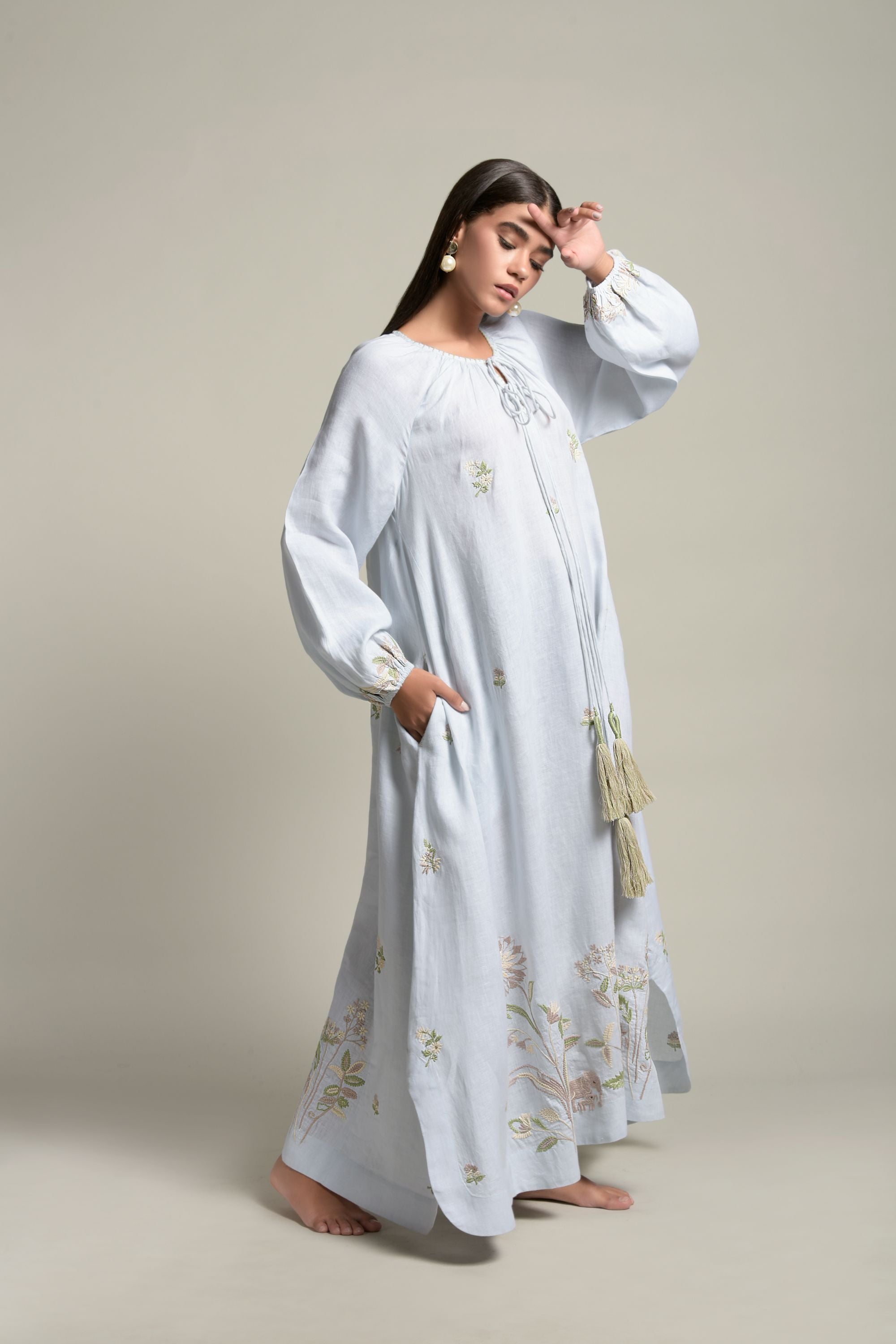 Saba Embroidered Long Jalabiya