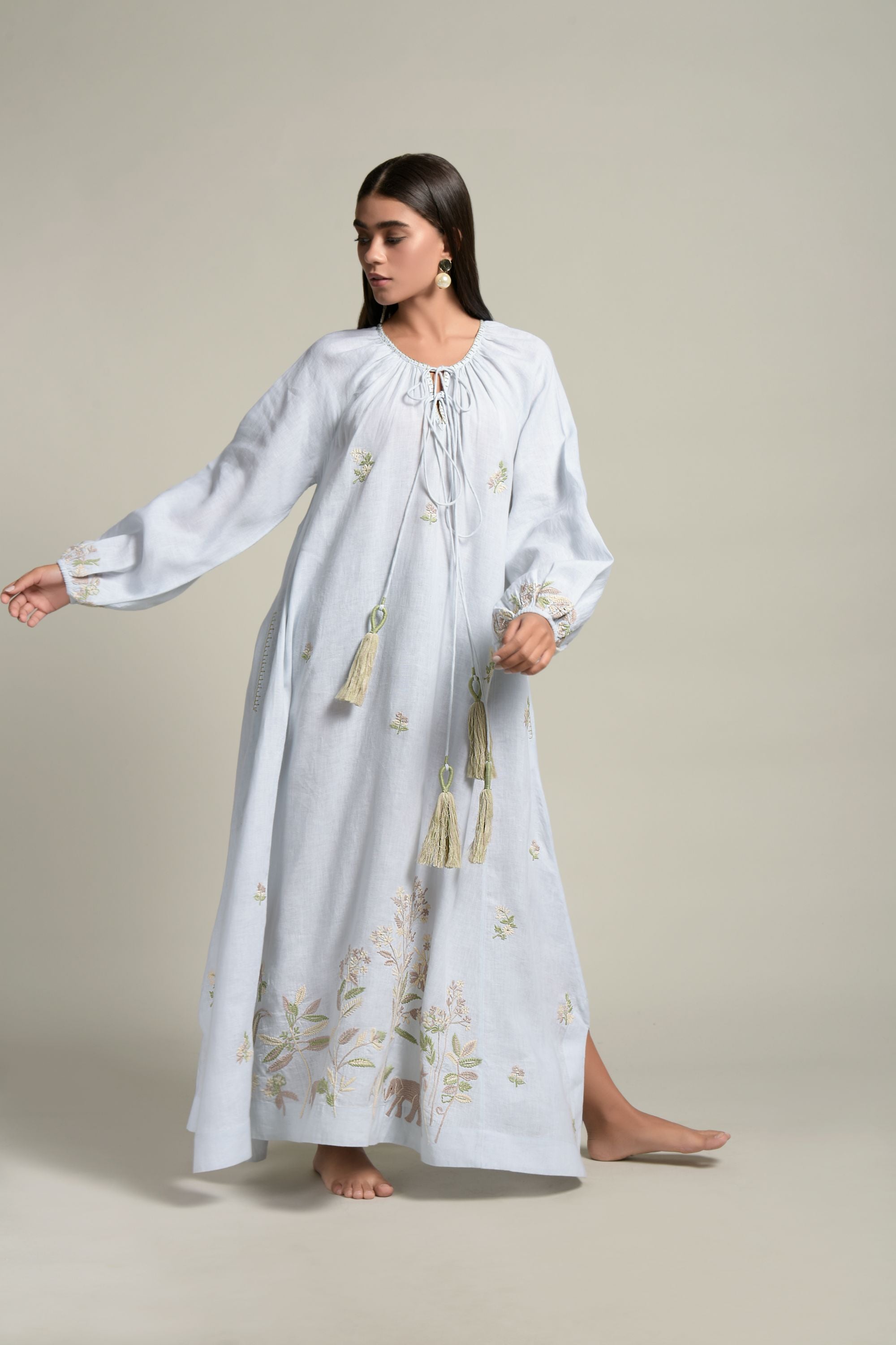 Saba Embroidered Long Jalabiya