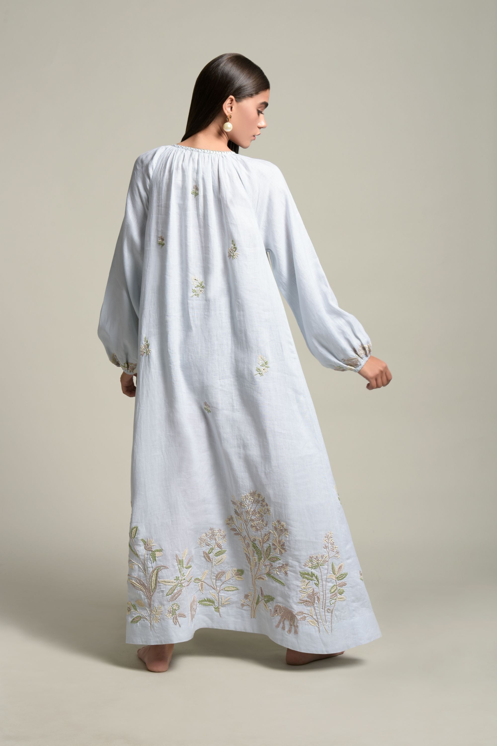 Saba Embroidered Long Jalabiya