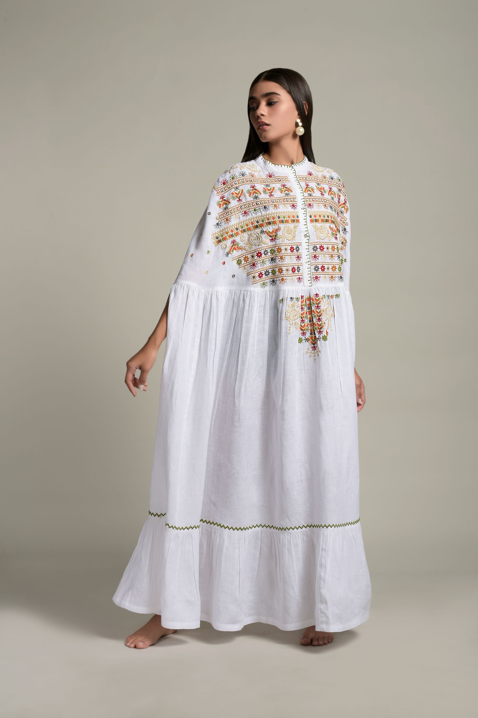 Liza Embellished & Embroidered Jalabiya Cape