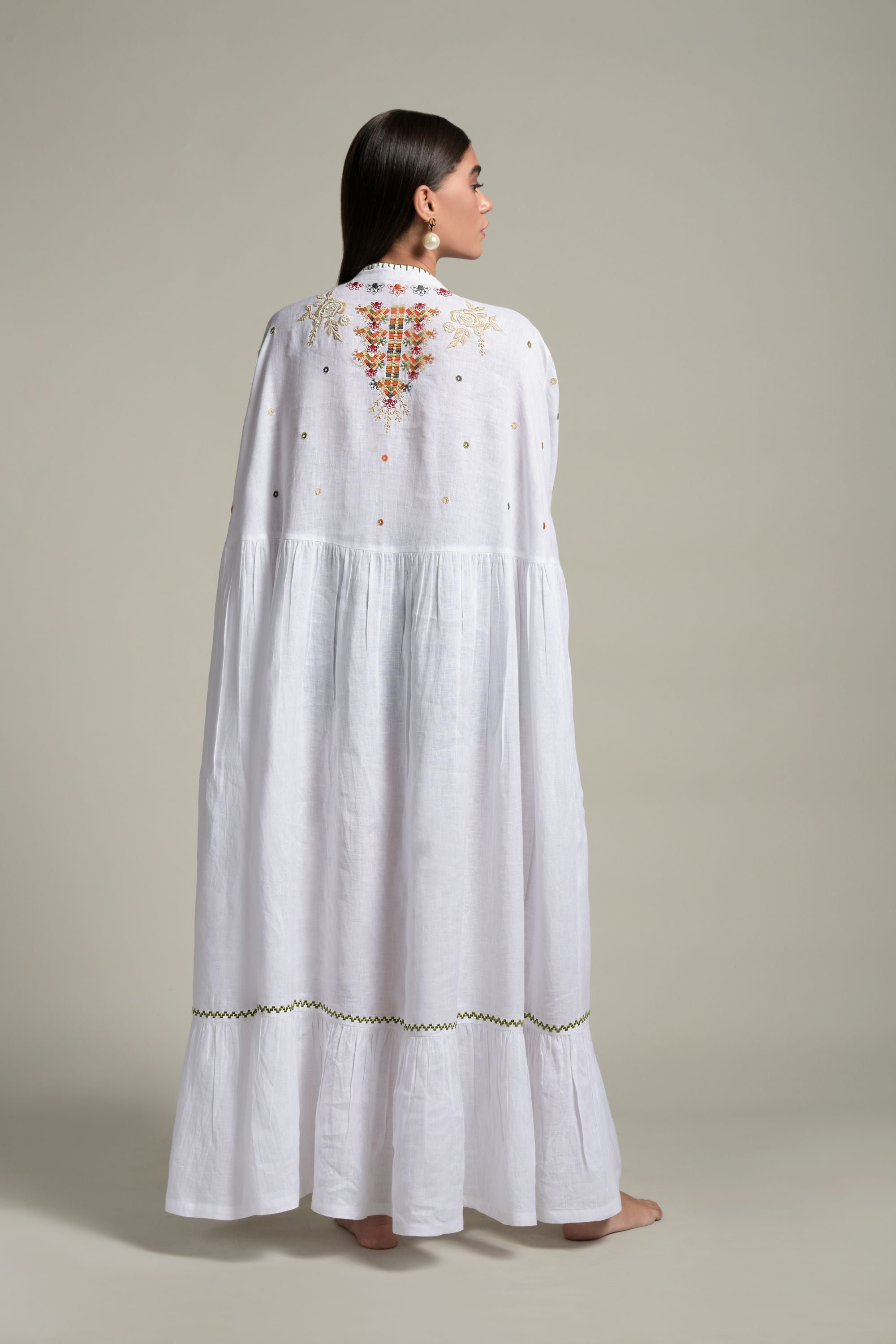 Liza Embellished & Embroidered Jalabiya Cape