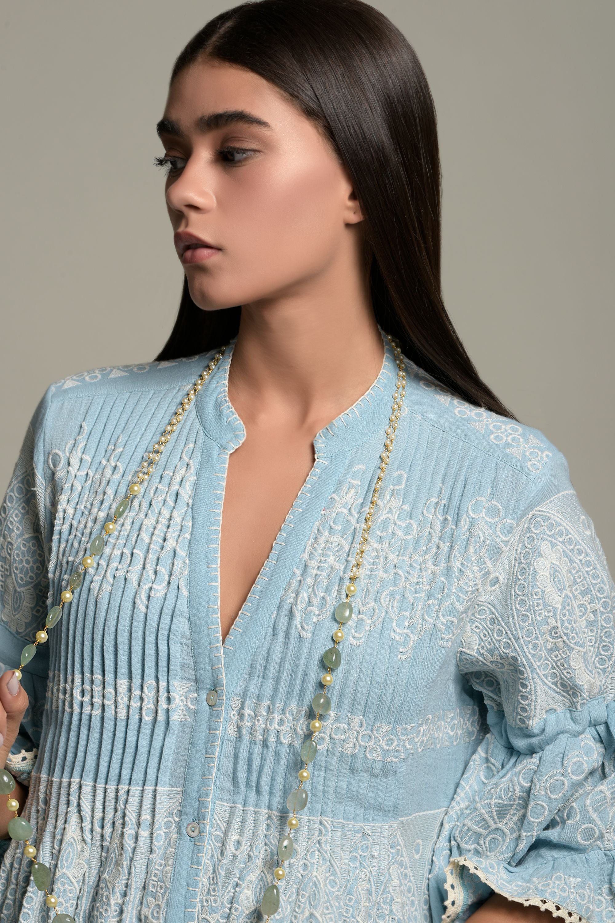 Zarin Embroidered Long Jalabiya