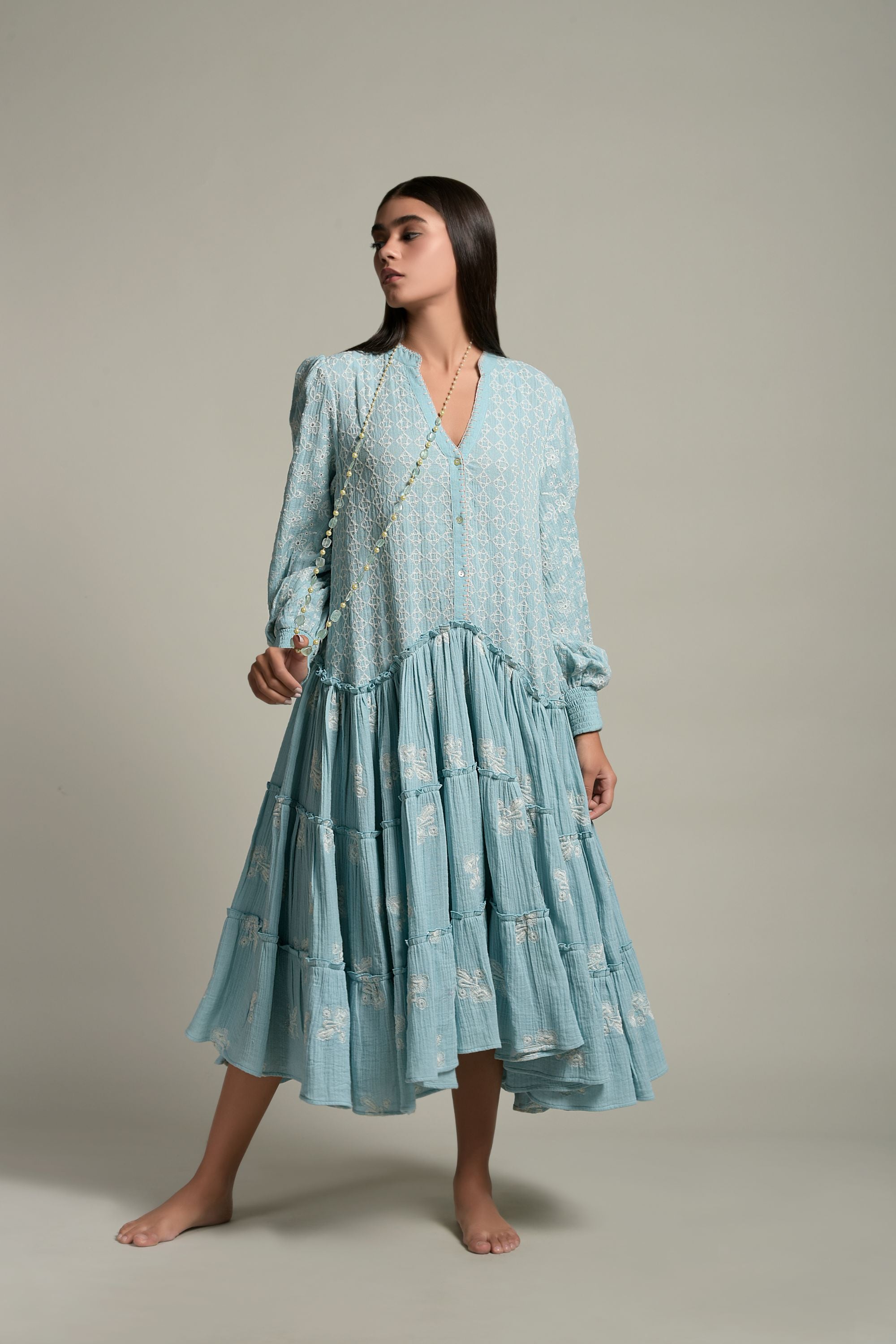 Ghazal Embroidered Long Jalabiya