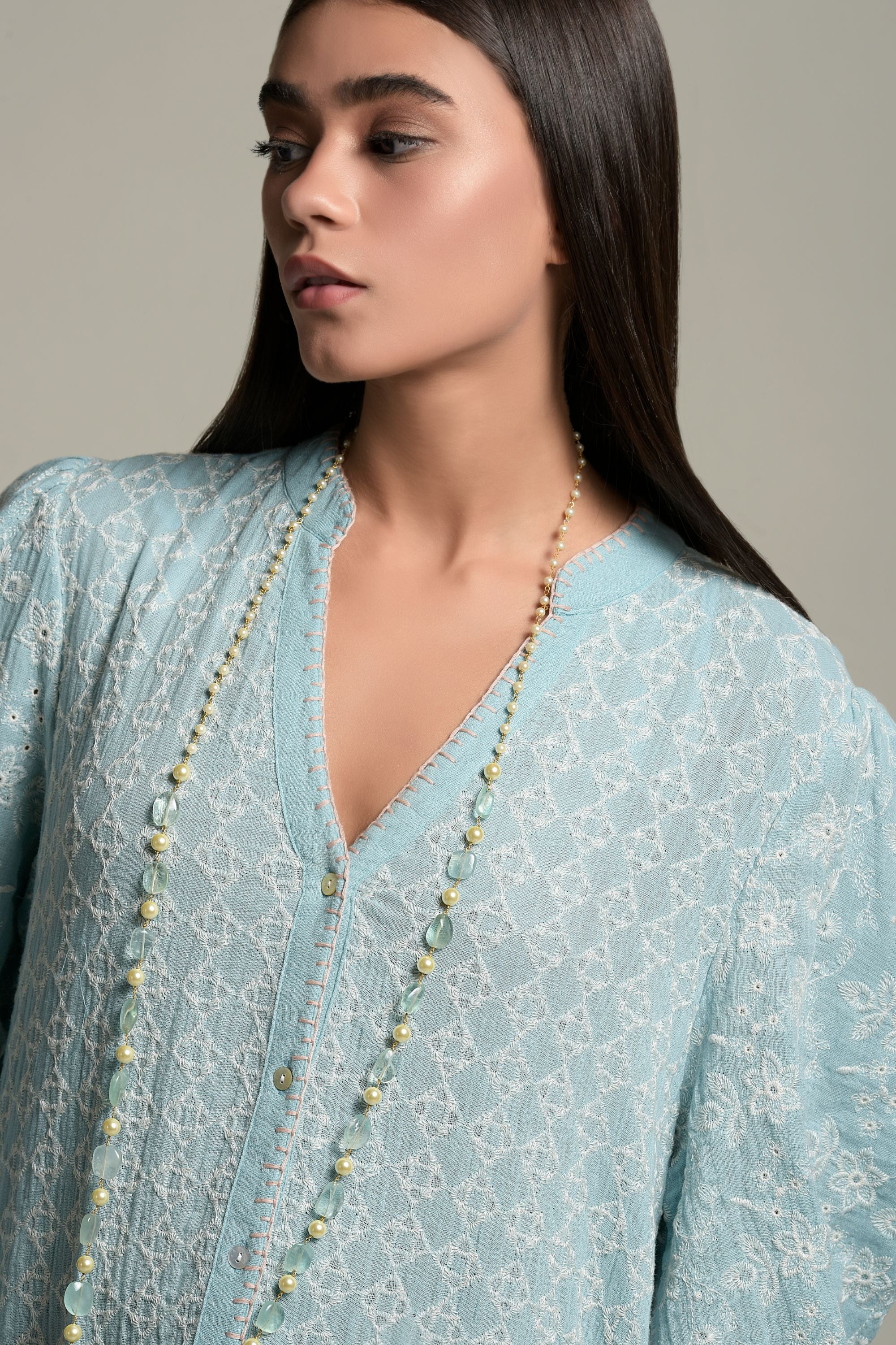 Ghazal Embroidered Long Jalabiya