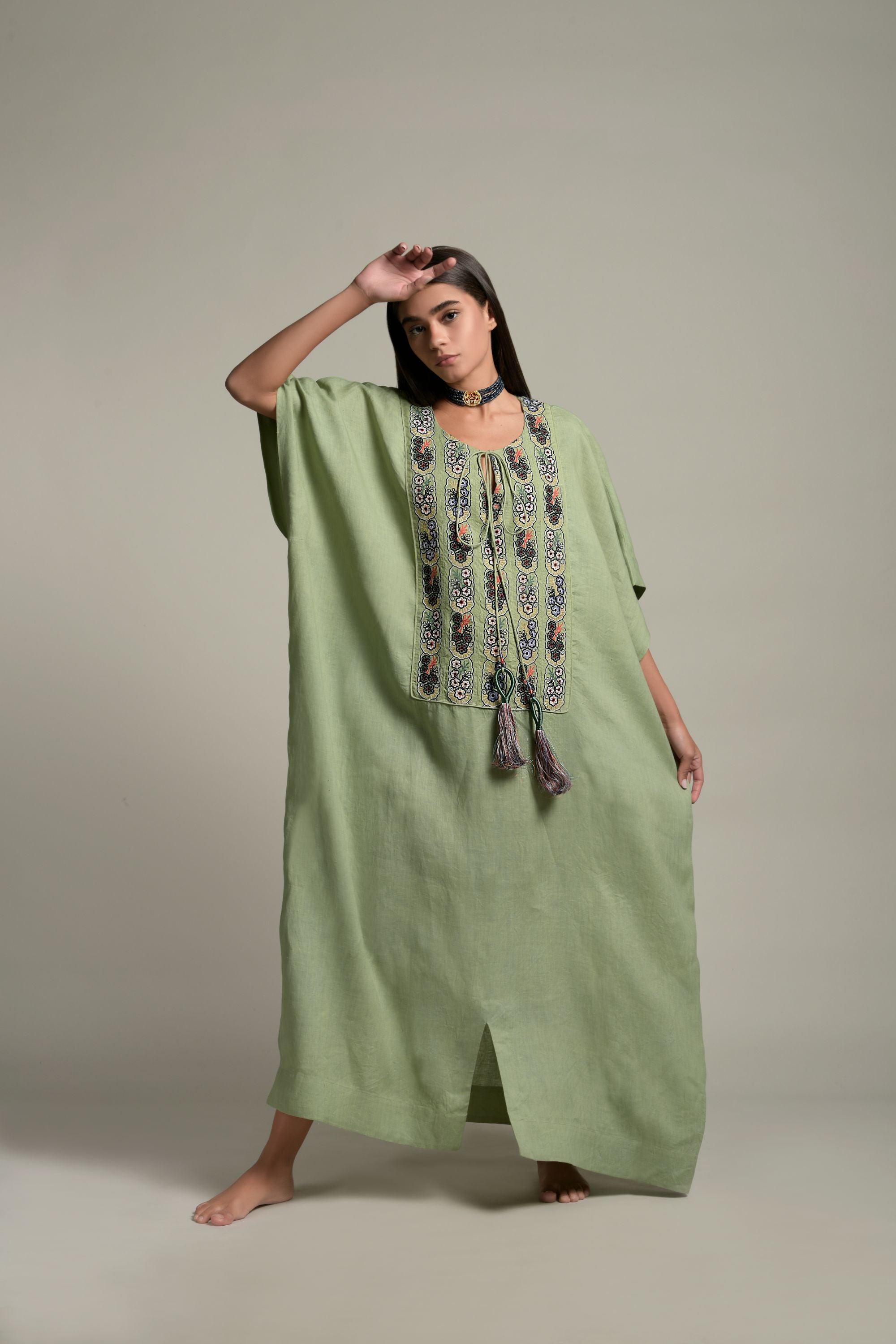 Samira Embroidered Jalabiya & Tassel