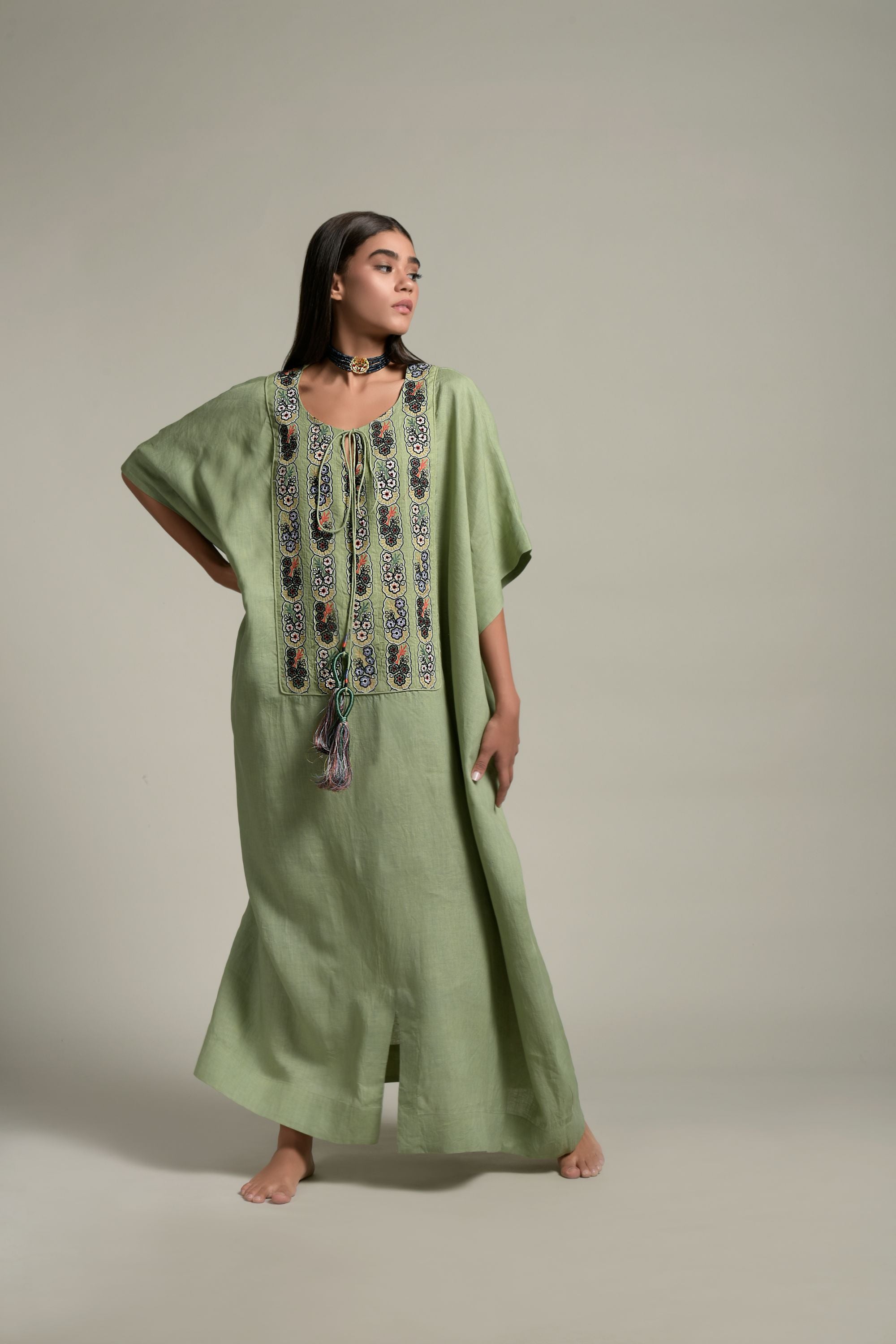 Samira Embroidered Jalabiya & Tassel