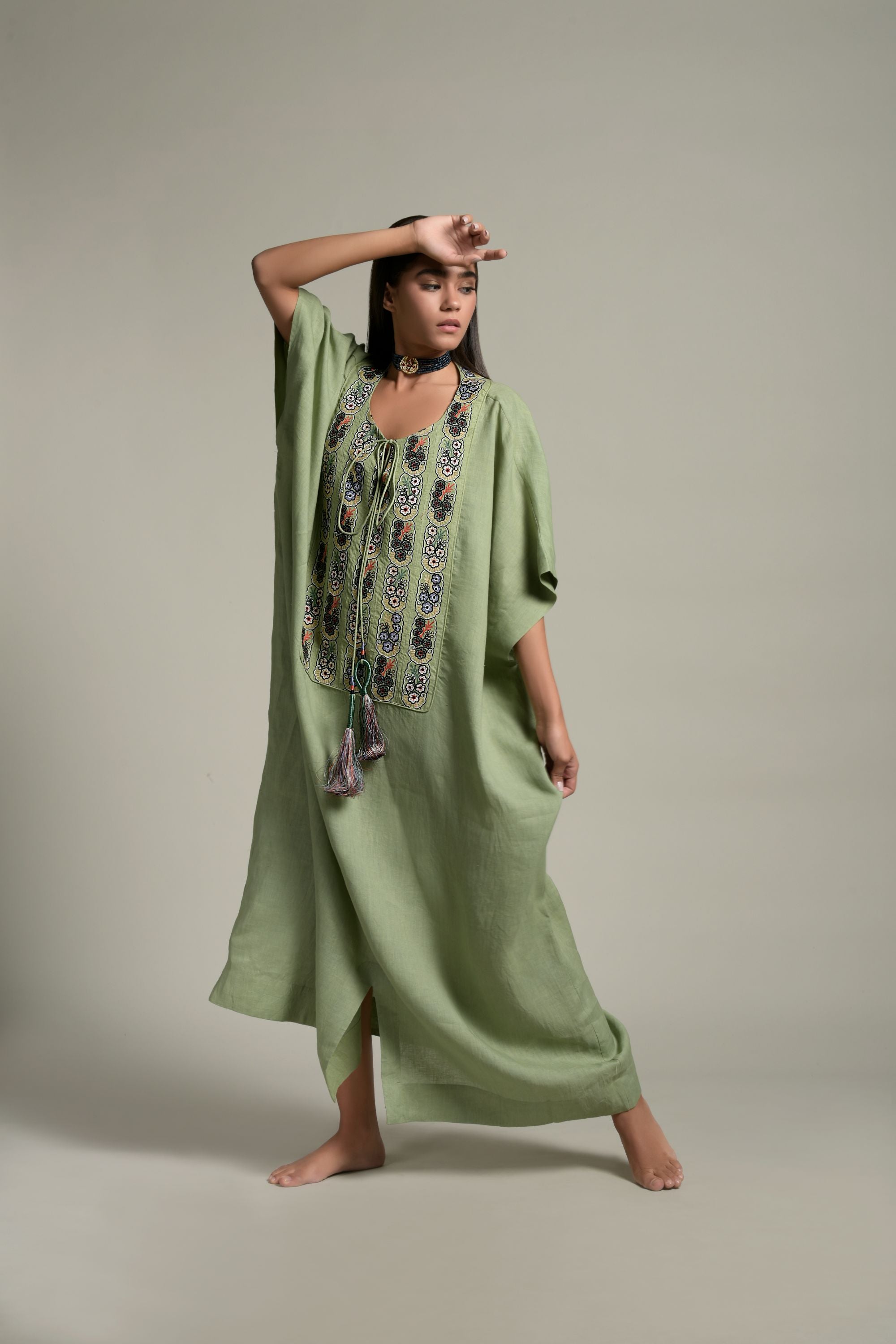 Samira Embroidered Jalabiya & Tassel