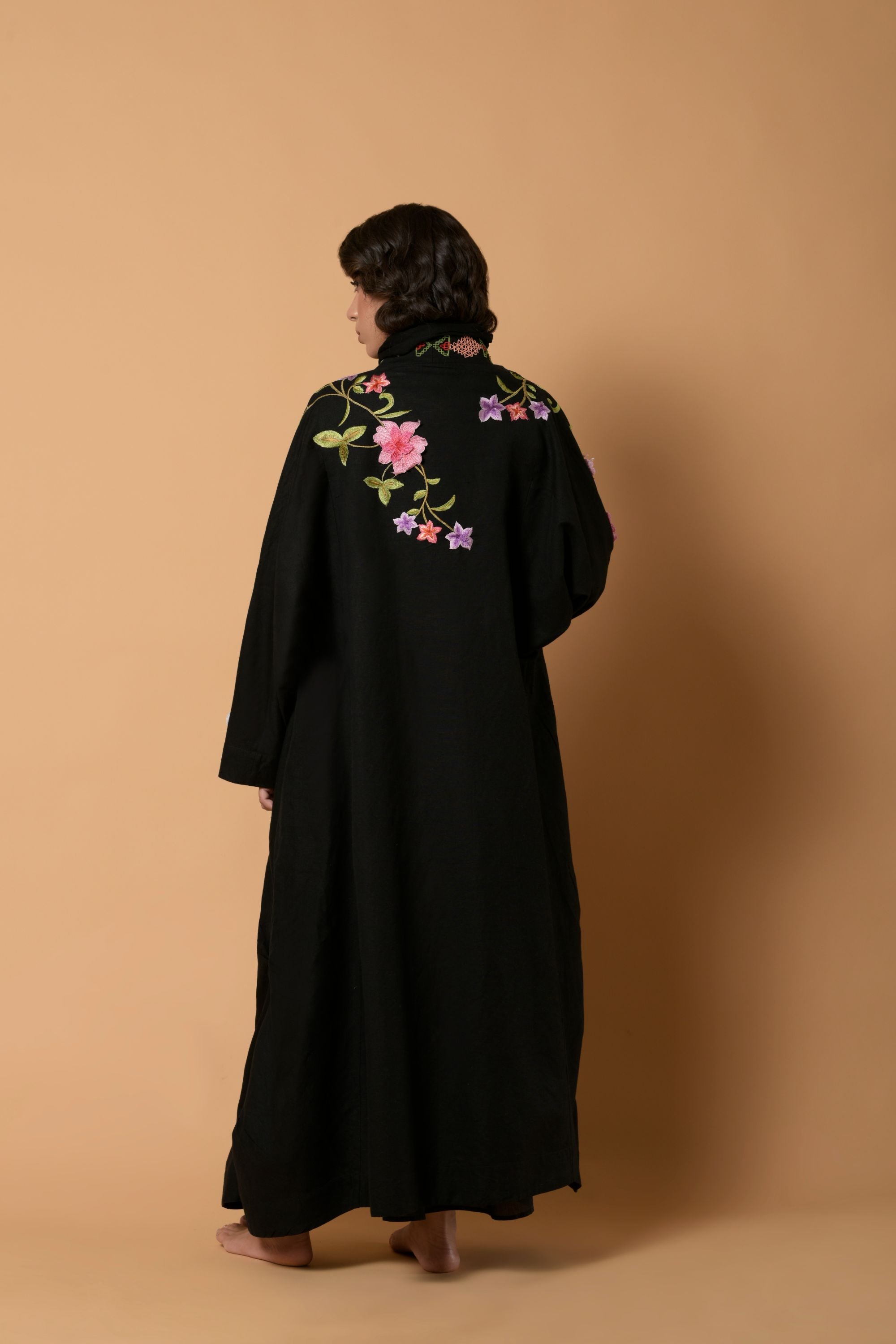 Gazala Flora Noir Abaya