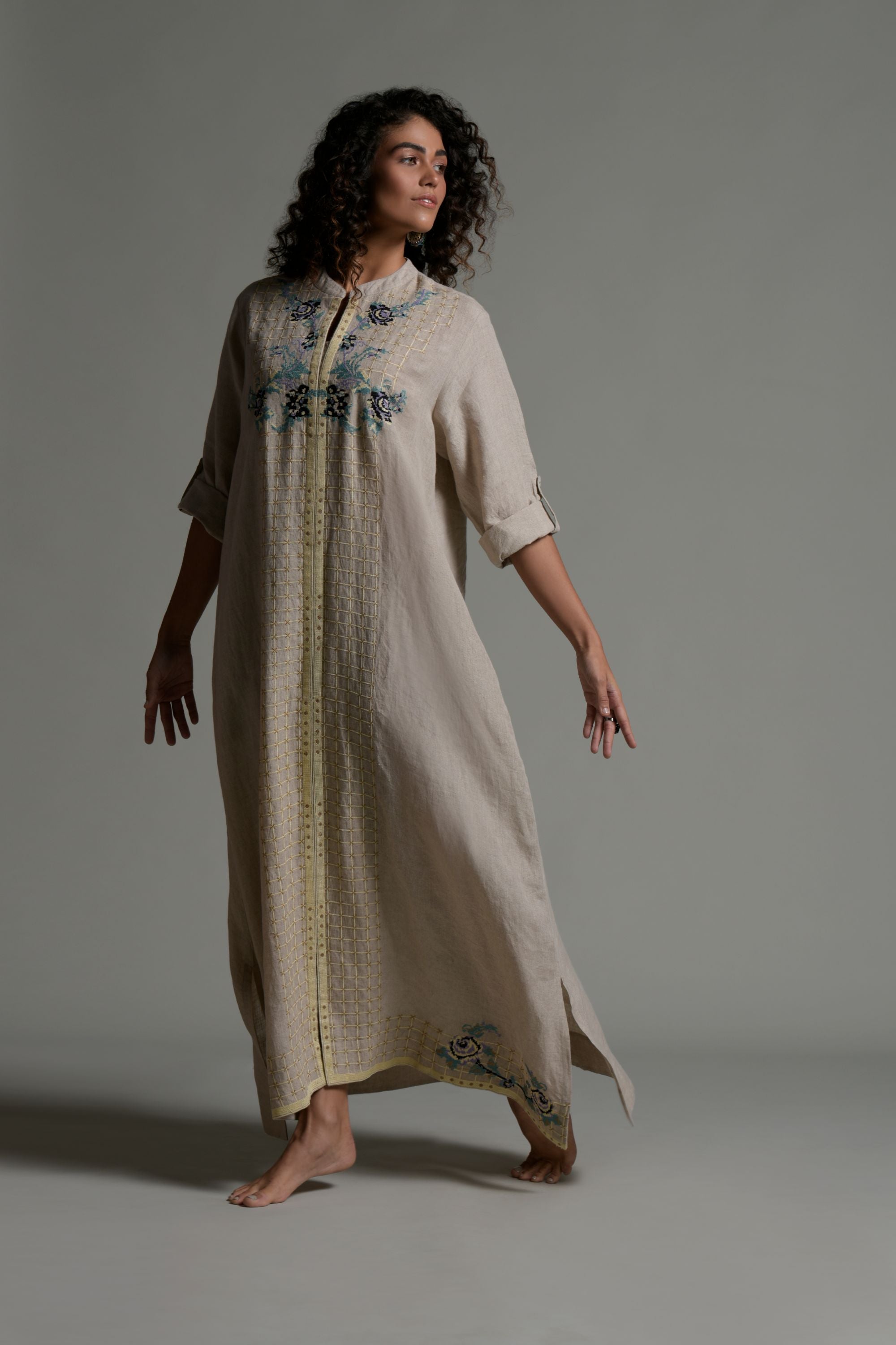 Shazana Embroidered Long Jalabiya