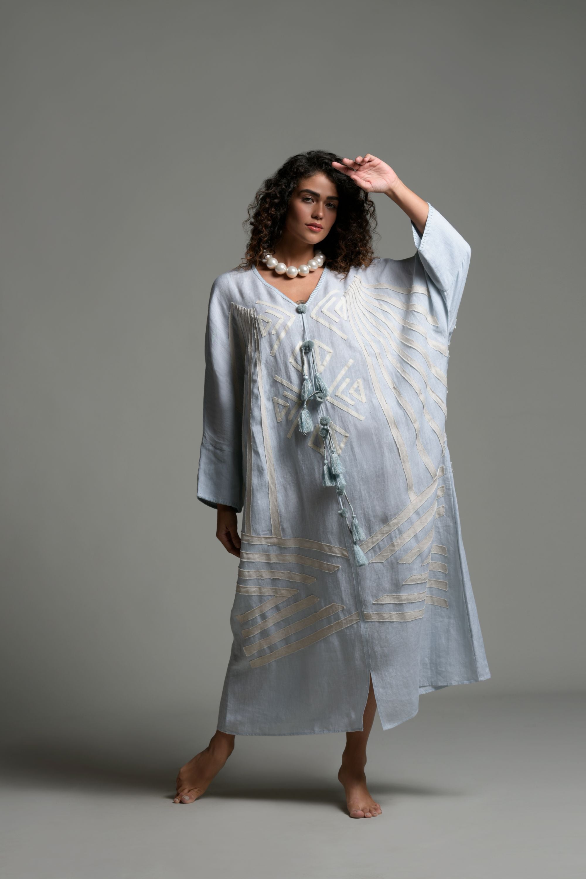 Rihana Applique Jalabiya with Tassel