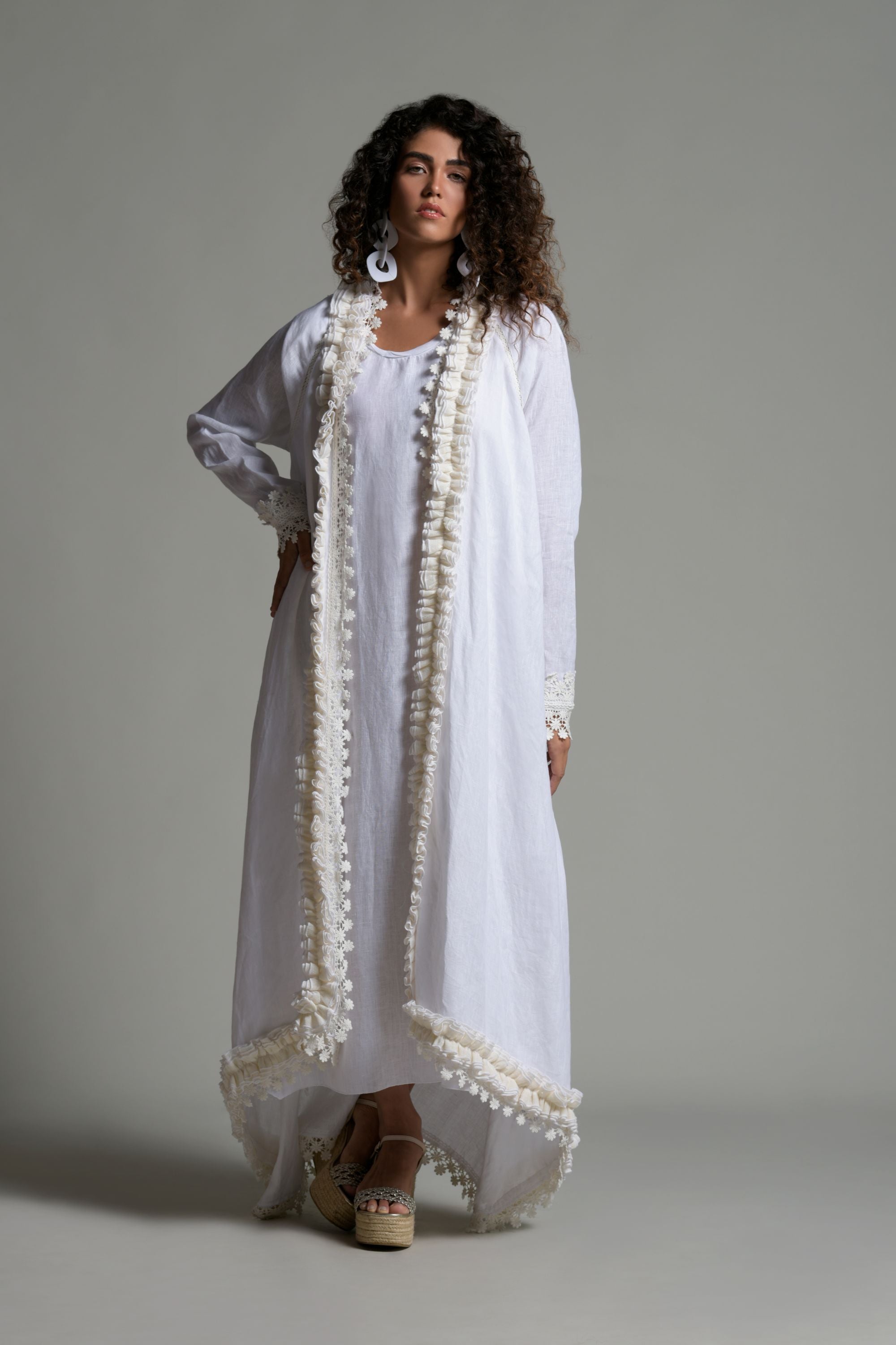 Ifra Ruffle Bisht & Inner Dress