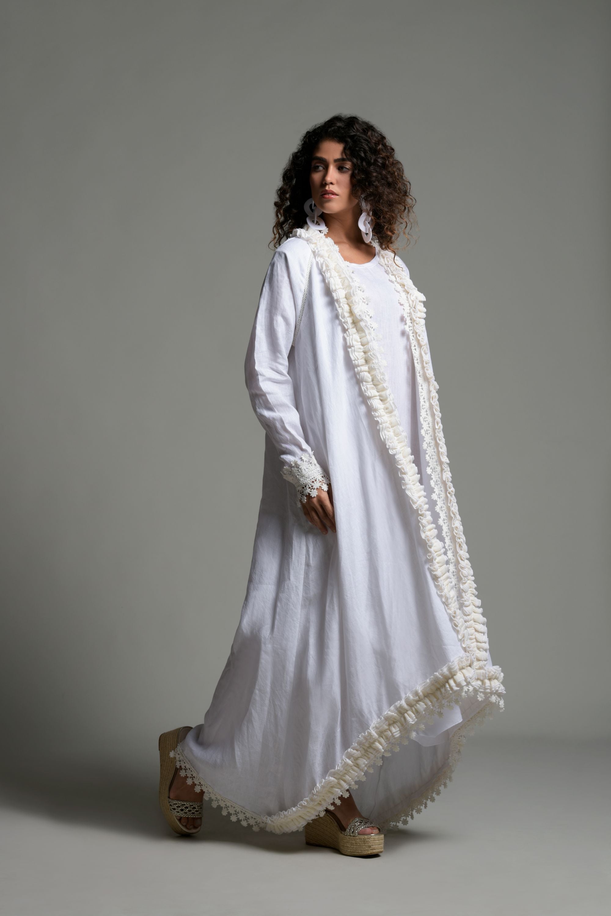 Ifra Ruffle Bisht & Inner Dress