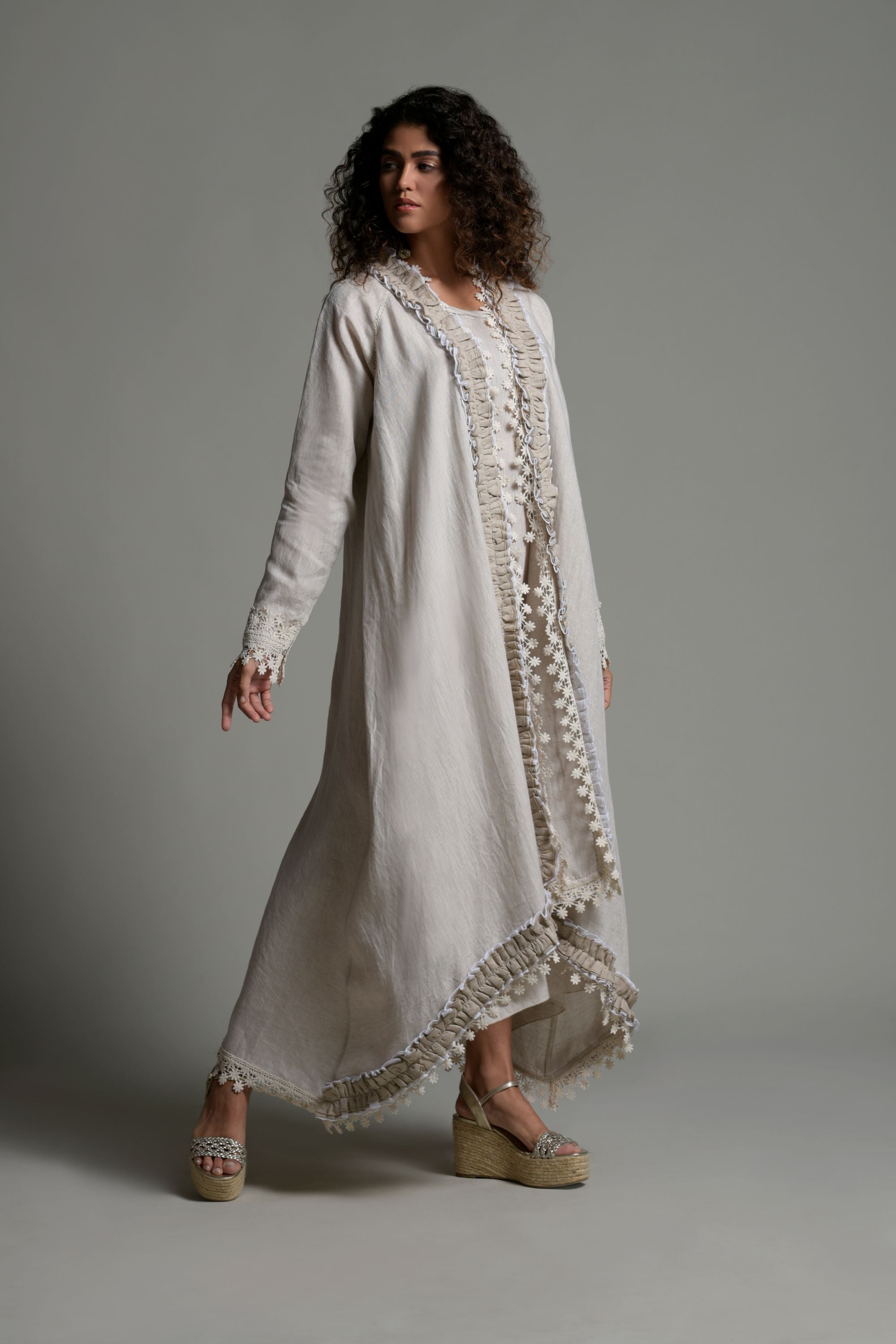 Irsa Ruffle Bisht & Inner Dress