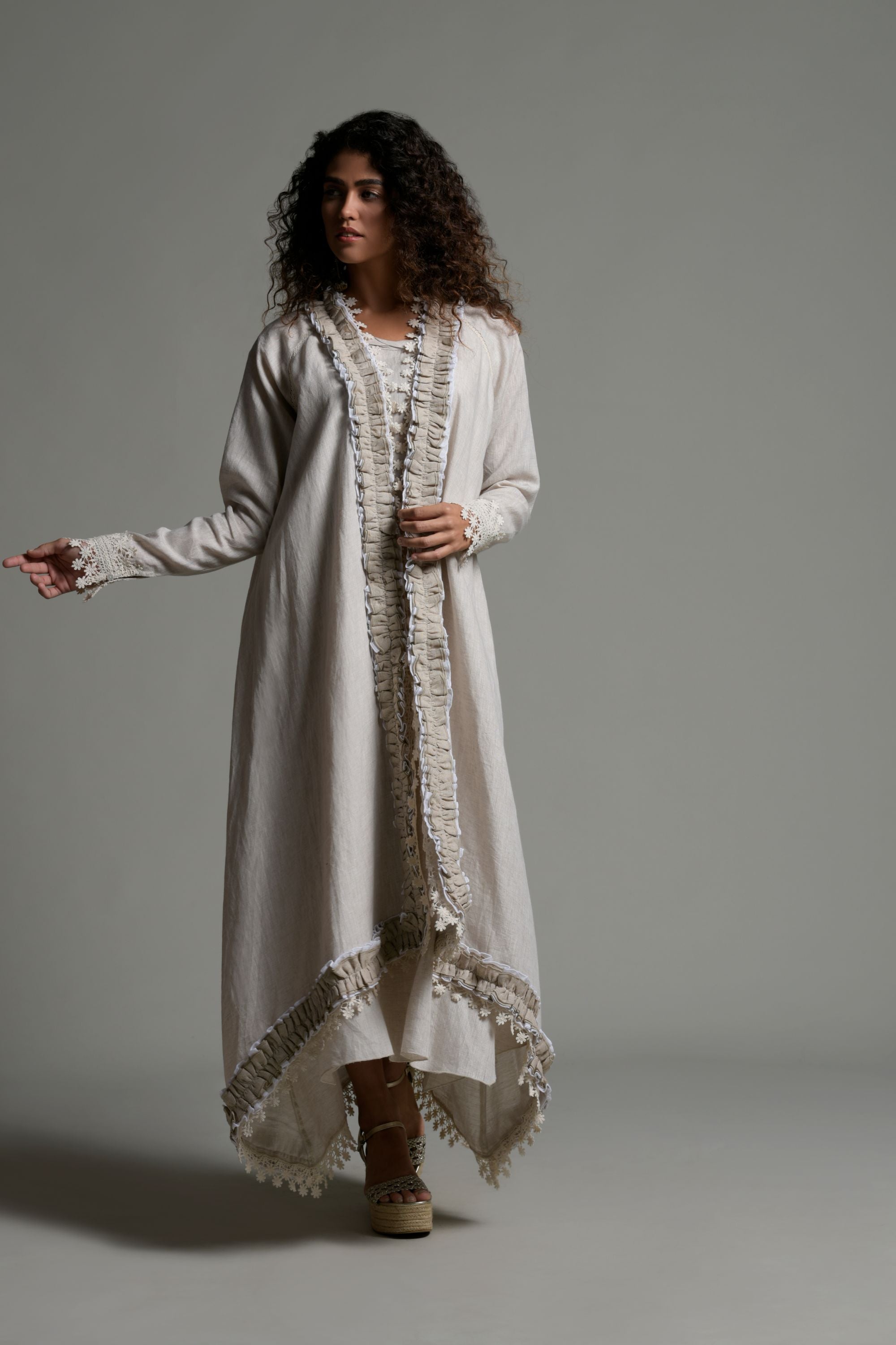 Irsa Ruffle Bisht & Inner Dress