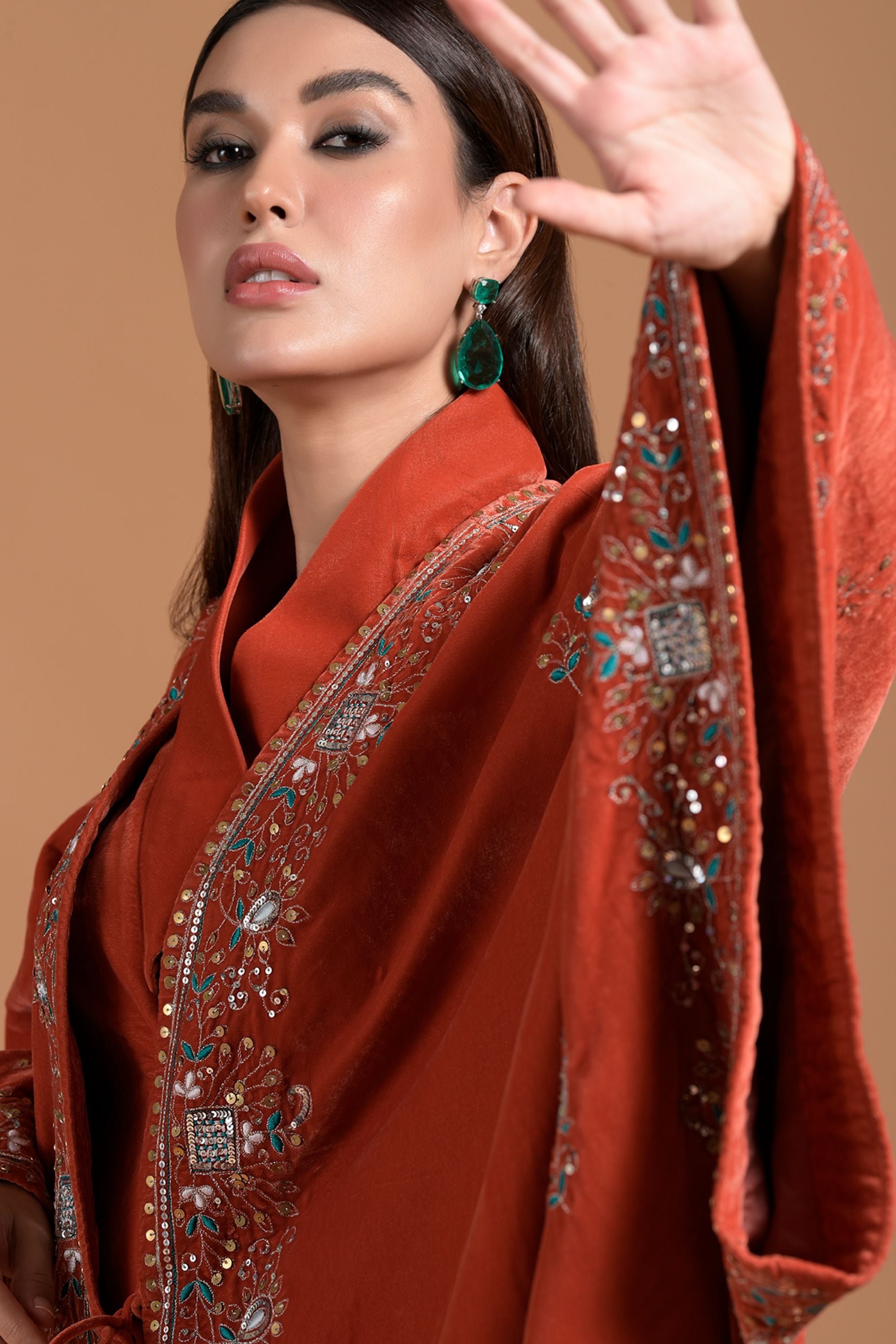 Nighat Embellished & Embroidered Abaya