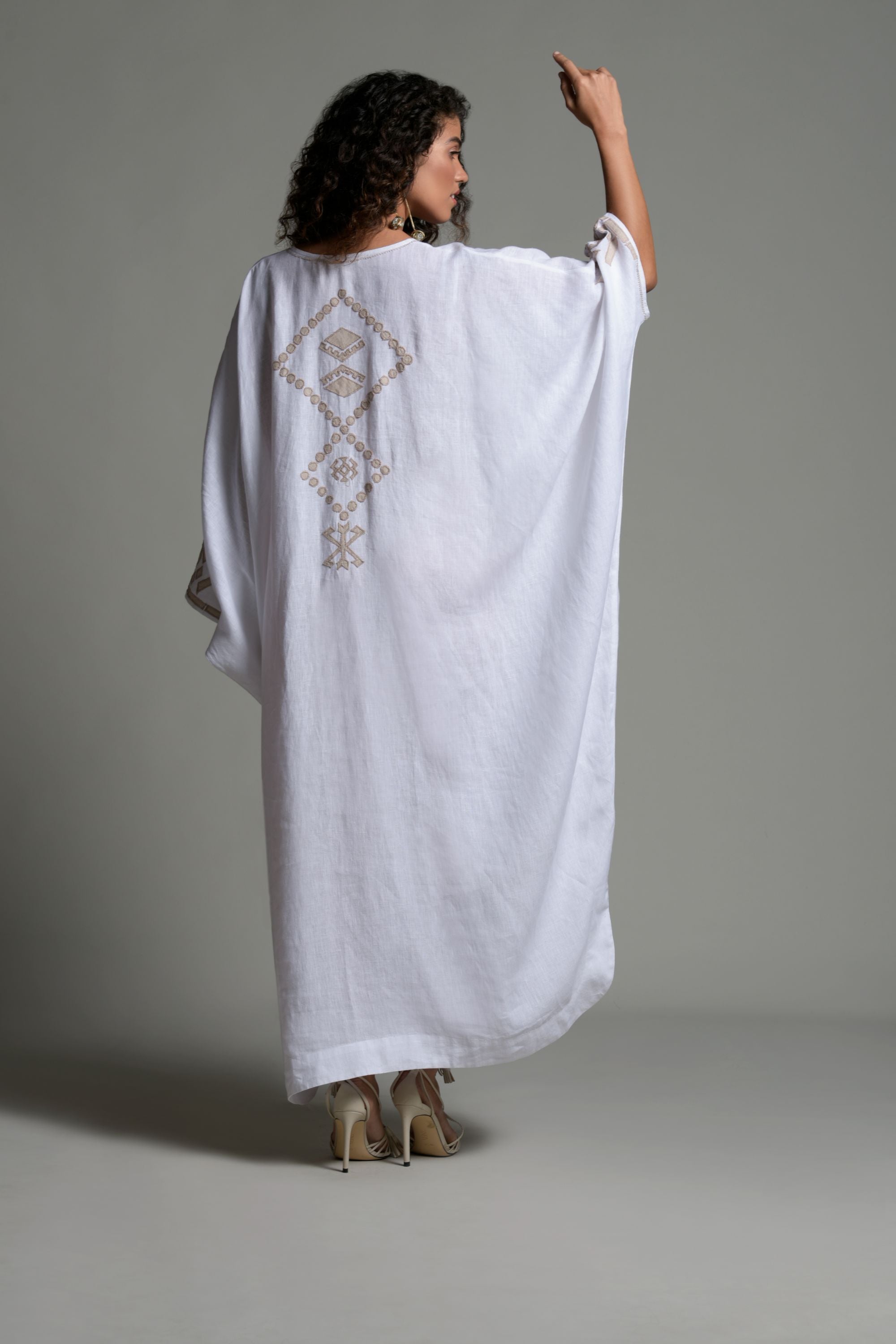 Nashita Embroidered Jalabiya with Inner Cotton Cami