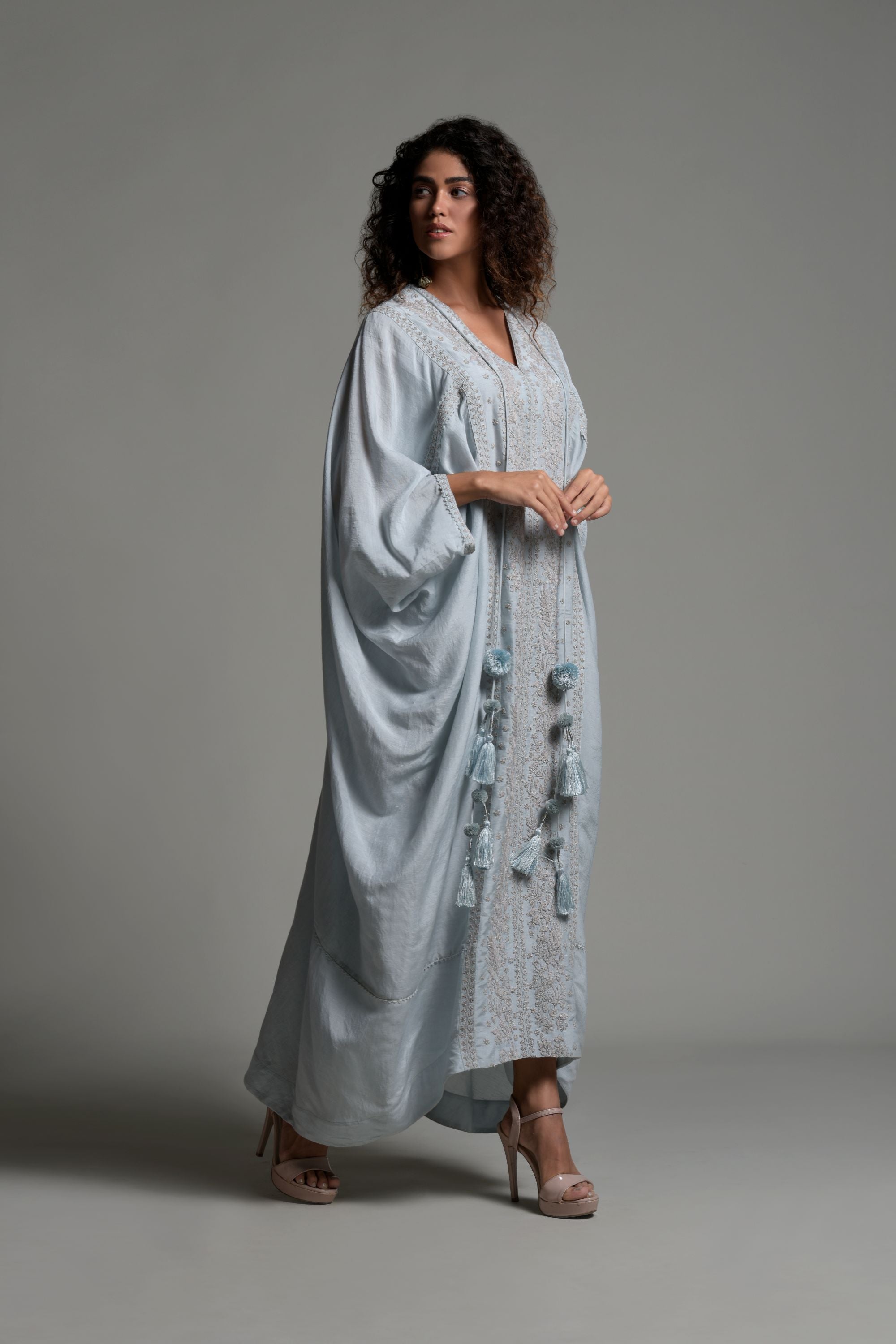 Rubiya Embroidered Jalabiya with Inner Cami