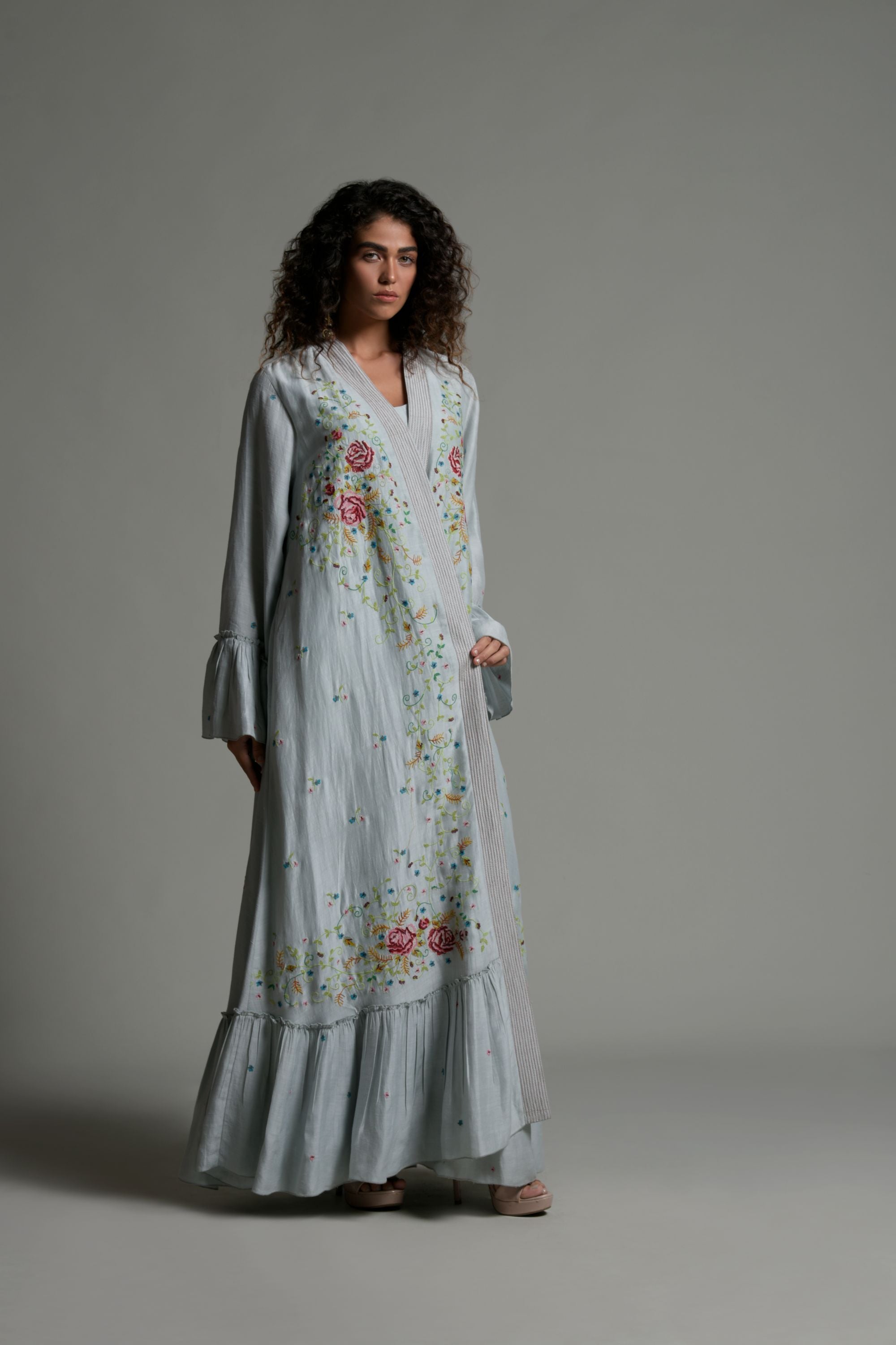 Hamra Embroidered Abaya with Inner Dress