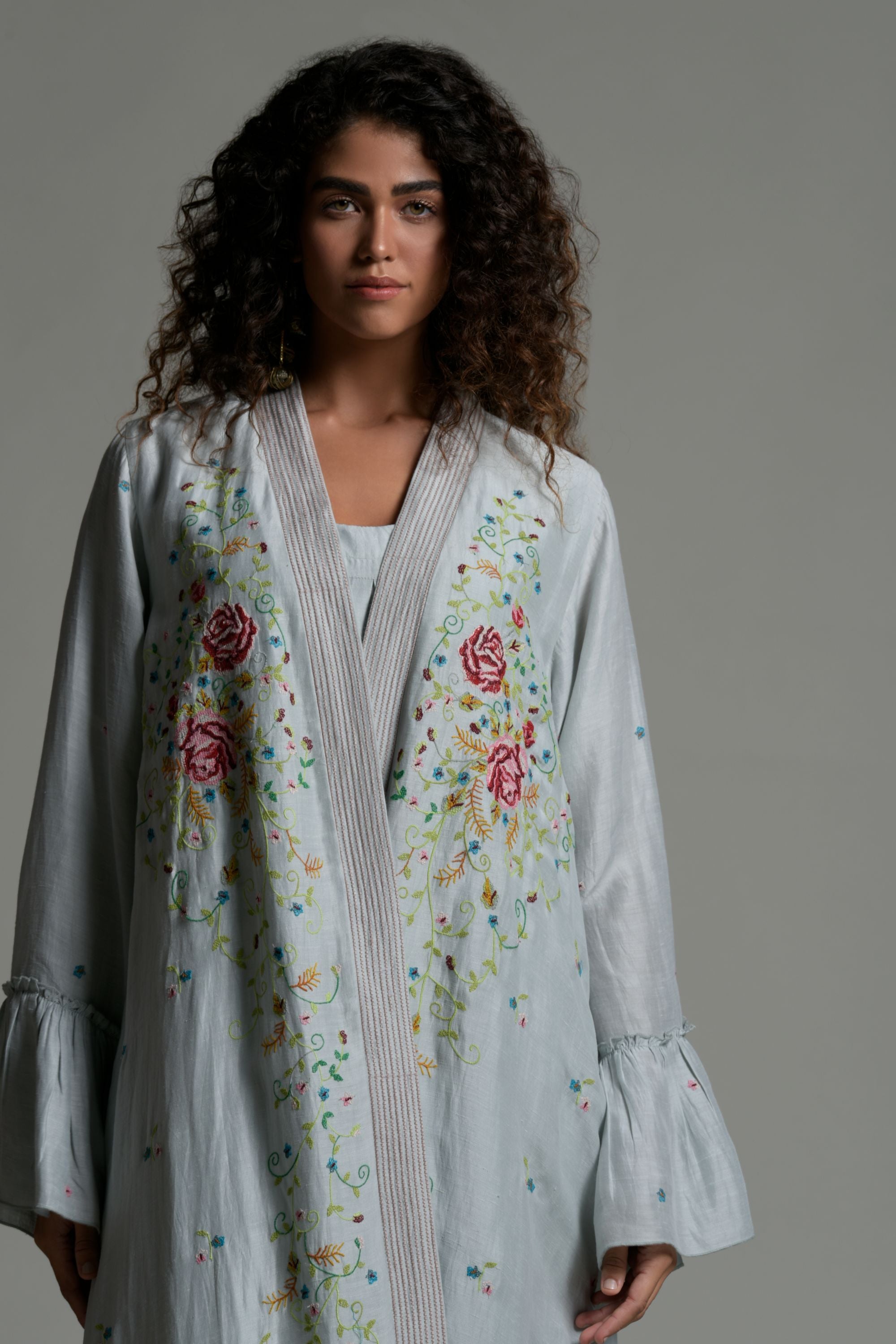 Hamra Embroidered Abaya with Inner Dress