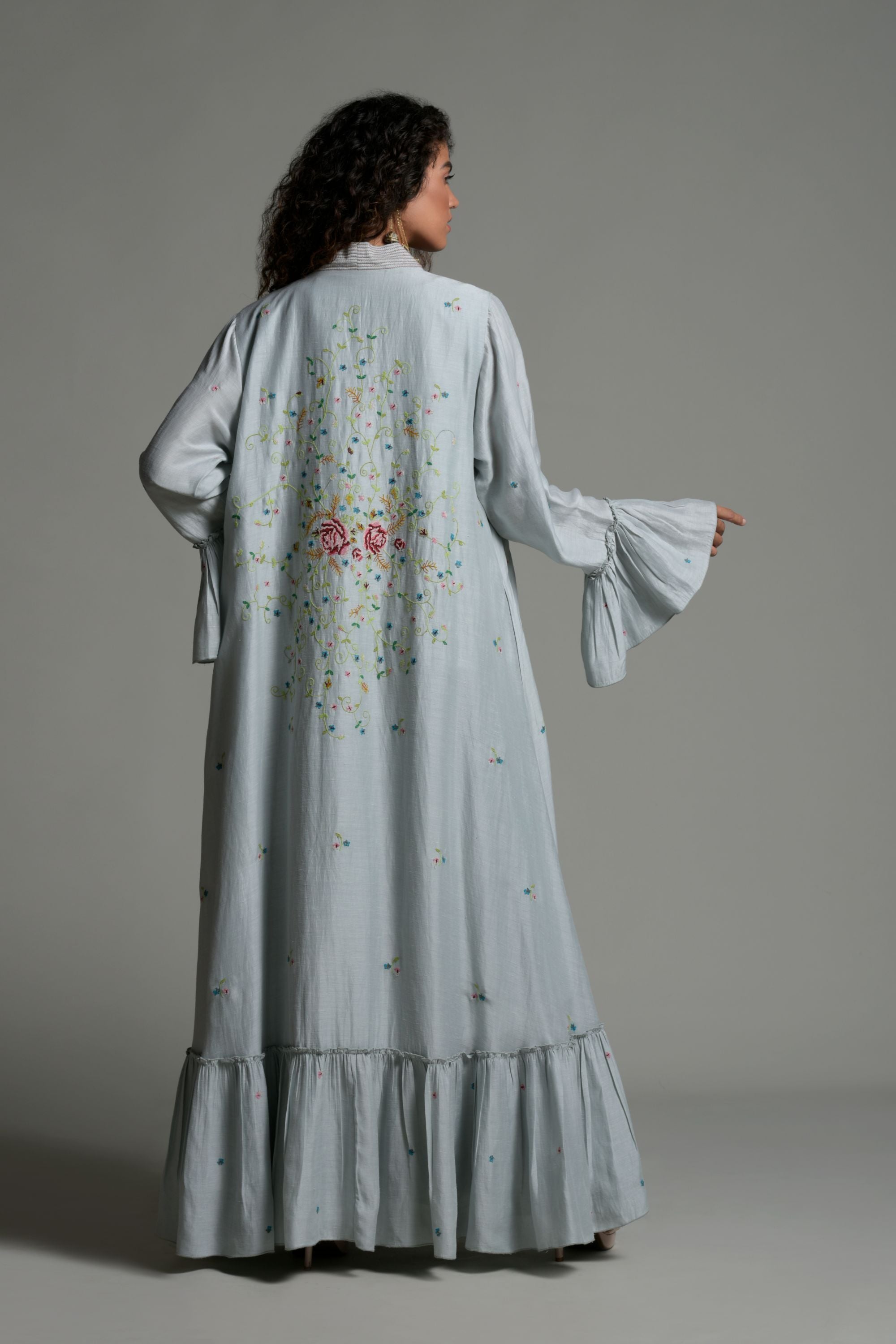 Hamra Embroidered Abaya with Inner Dress