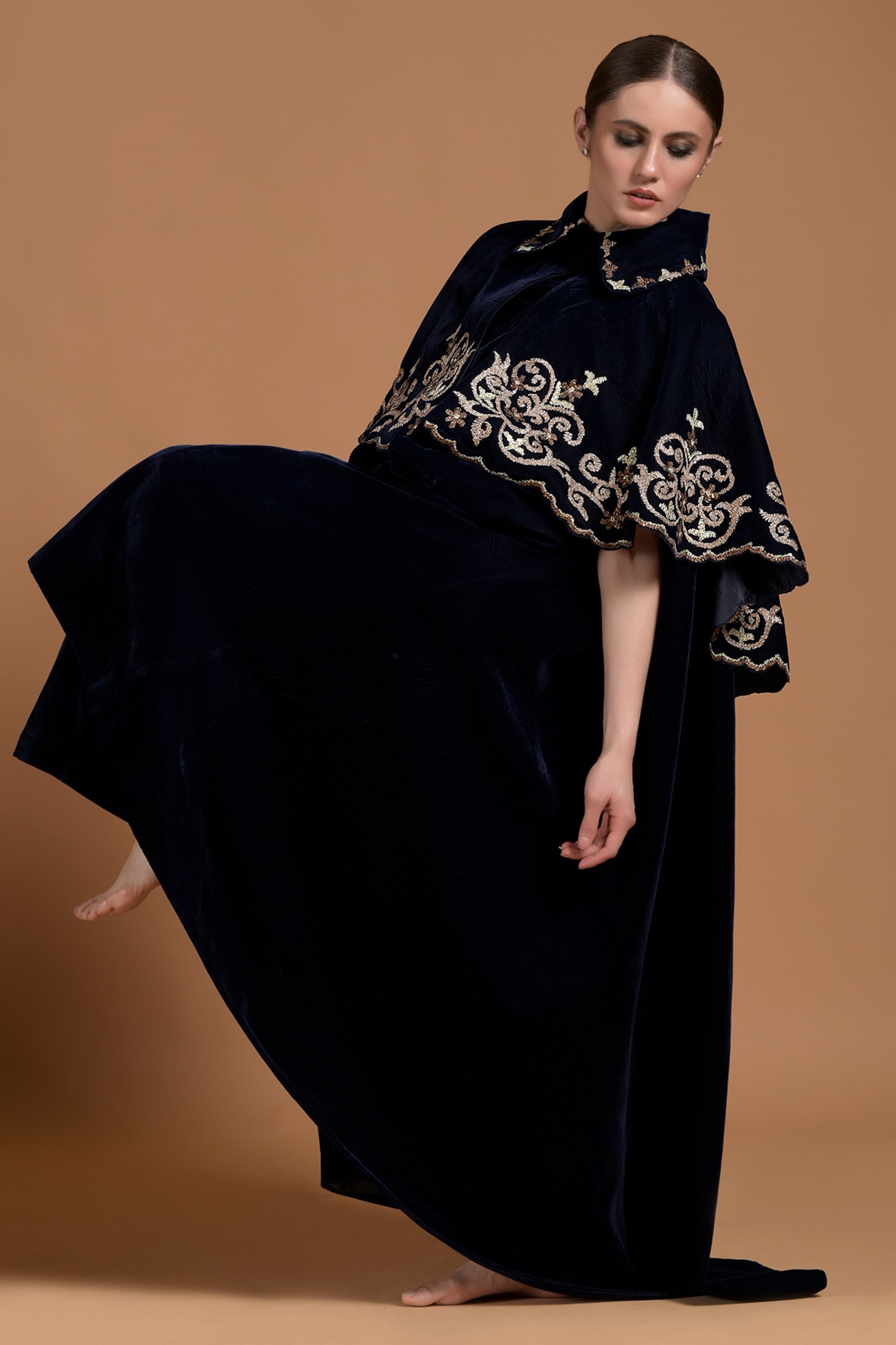 Akila Embroidered Cape