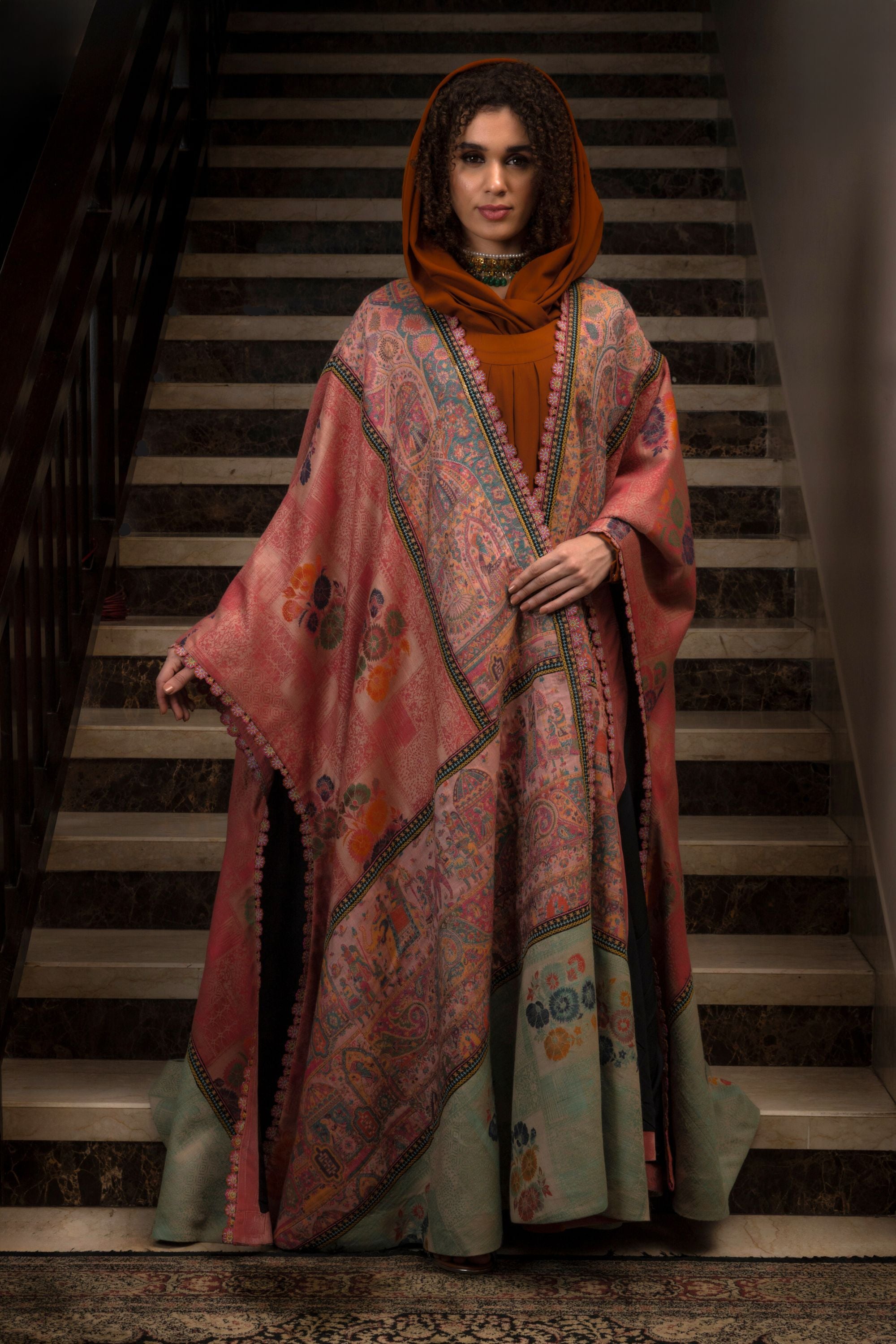 Akara Embroidered Abaya with Sheila